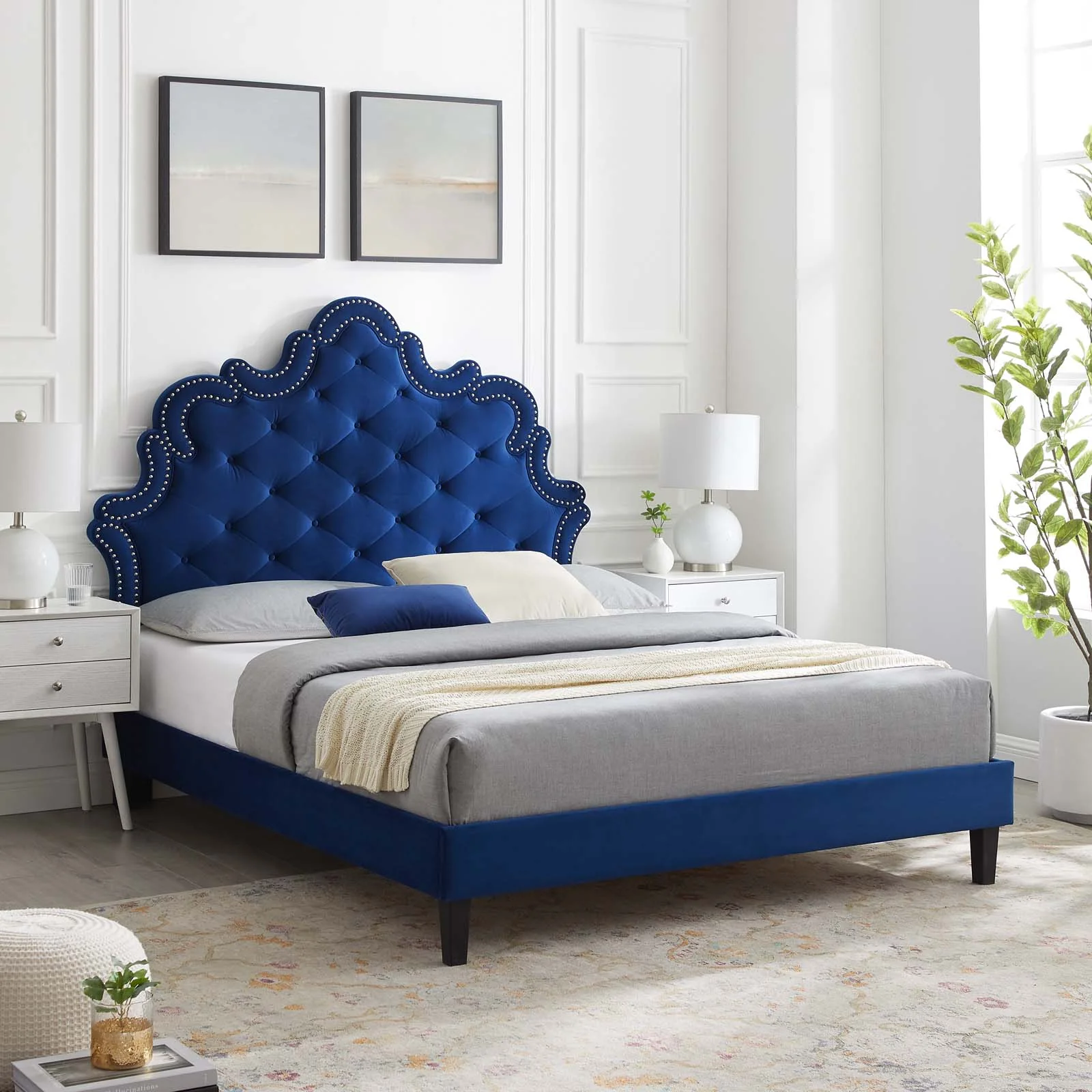 Sasha Button-Tufted Performance Velvet Queen Bed By Modway - MOD-6827 - Image 23