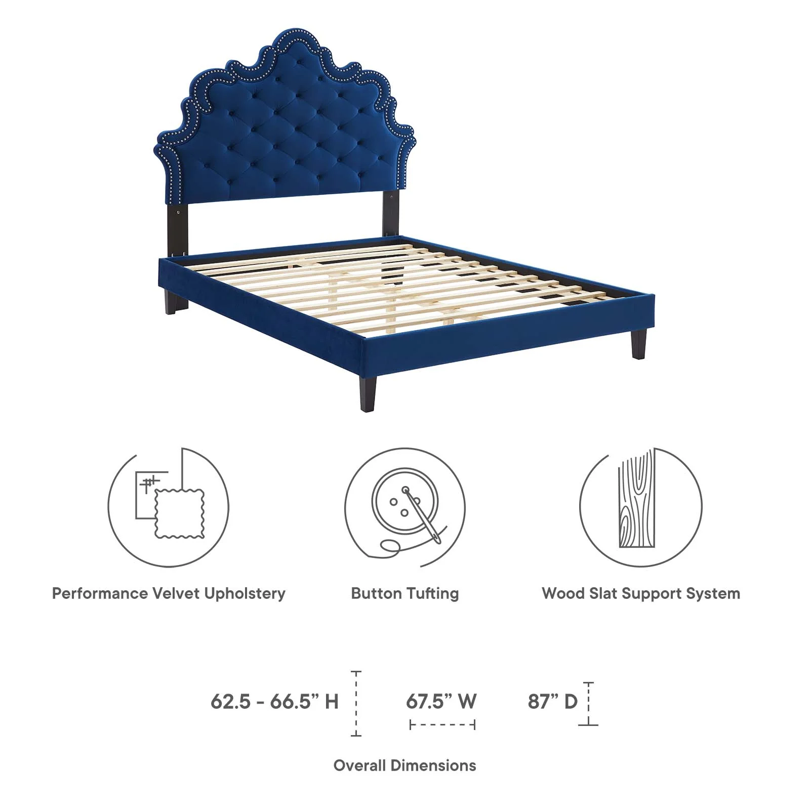 Sasha Button-Tufted Performance Velvet Queen Bed By Modway - MOD-6827 - Image 32