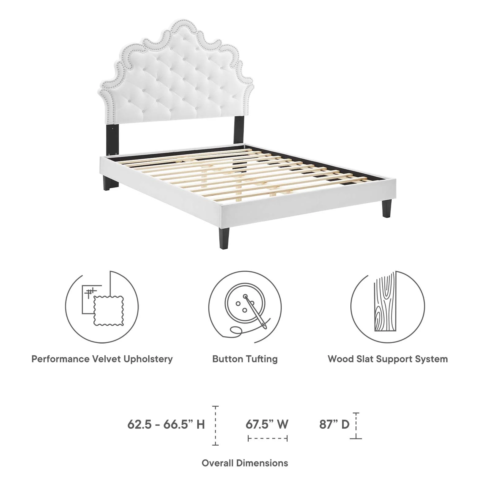Sasha Button-Tufted Performance Velvet Queen Bed By Modway - MOD-6827 - Image 43