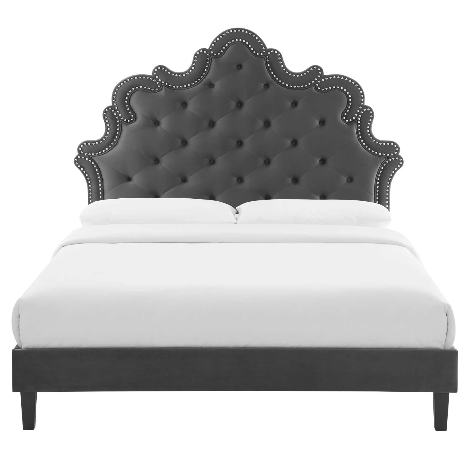 Sasha Button-Tufted Performance Velvet Queen Bed By Modway - MOD-6827 - Image 7