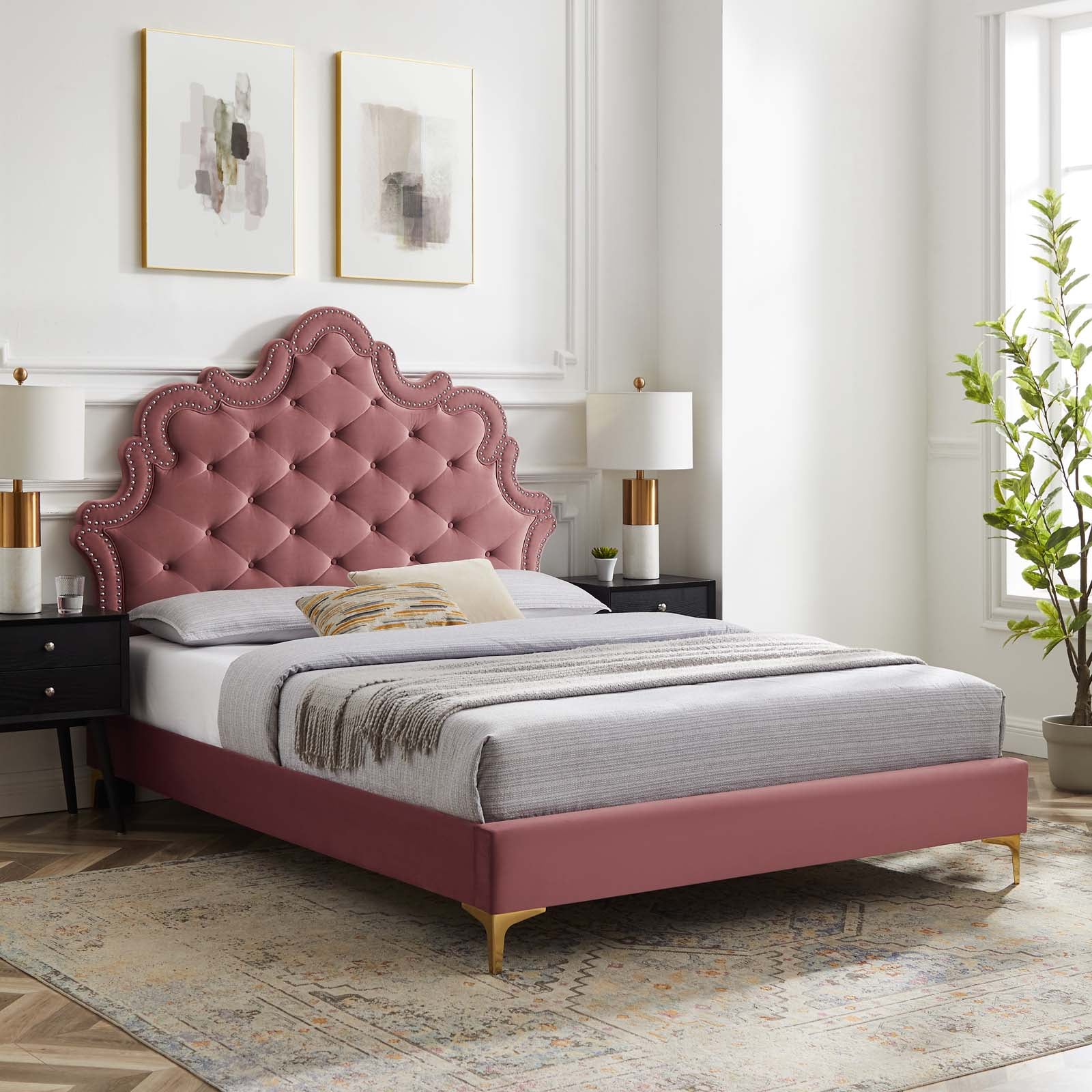 Sasha Button-Tufted Performance Velvet Twin Bed By Modway - MOD-6787 - Image 15