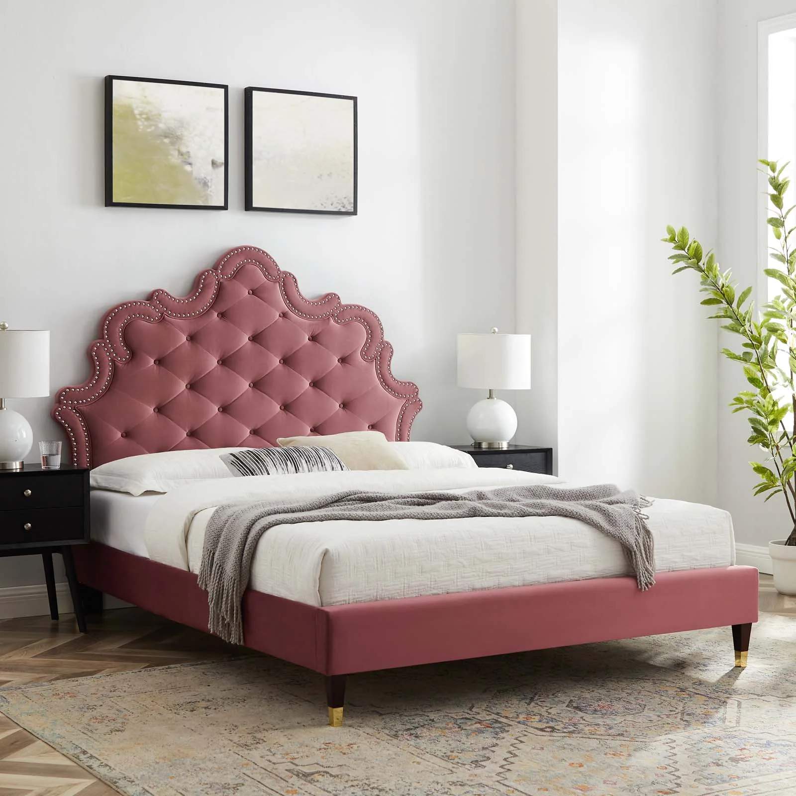 Sasha Button-Tufted Performance Velvet Twin Bed By Modway - MOD-6792 - Image 15