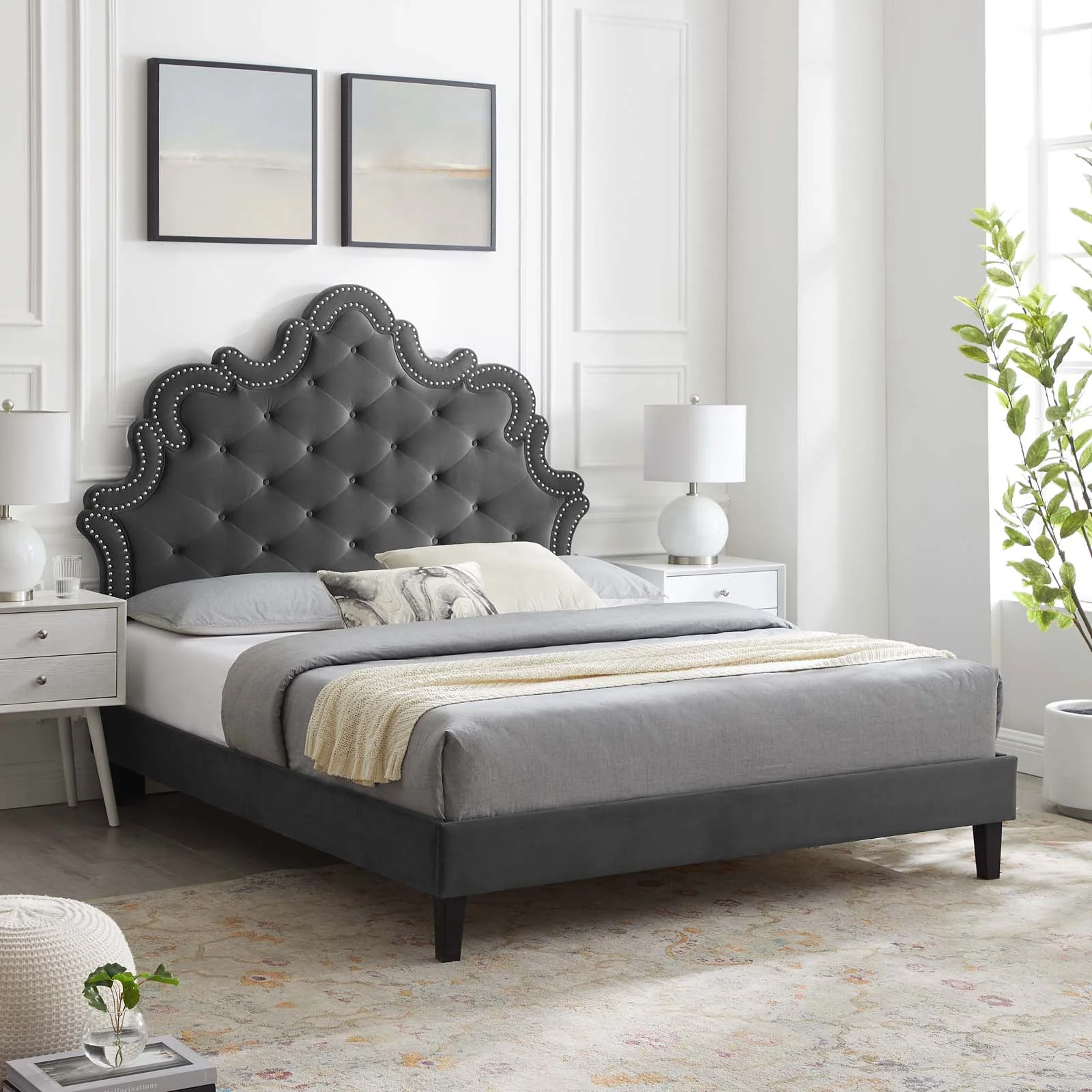 Sasha Button-Tufted Performance Velvet Twin Bed By Modway - MOD-6797 - Image 4