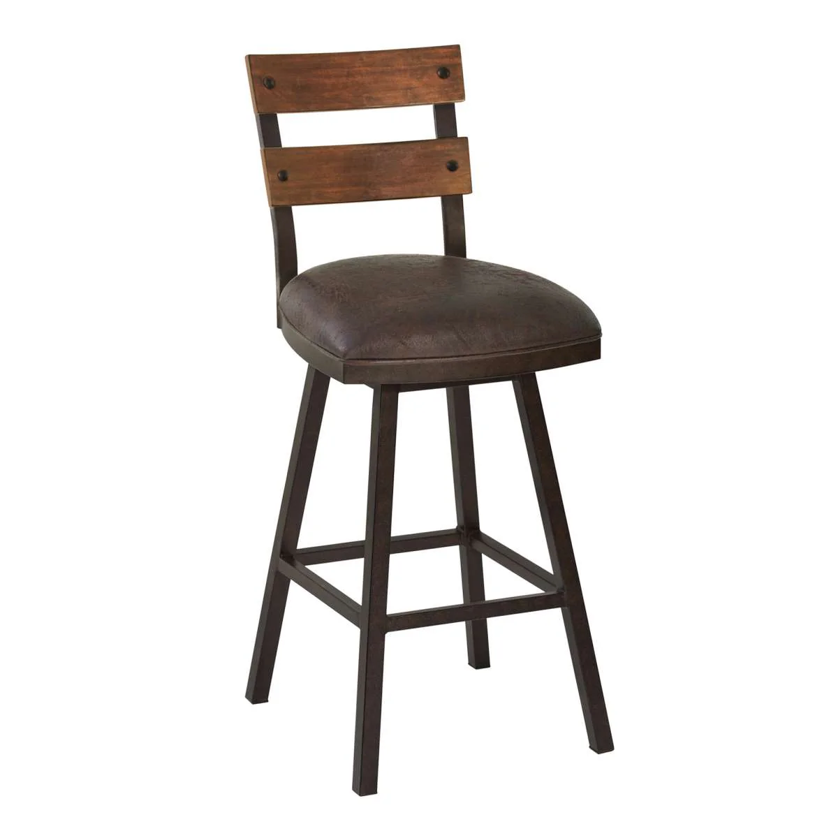 Saugus 30" Bar Height Metal Swivel Barstool By Armen Living - Image 2