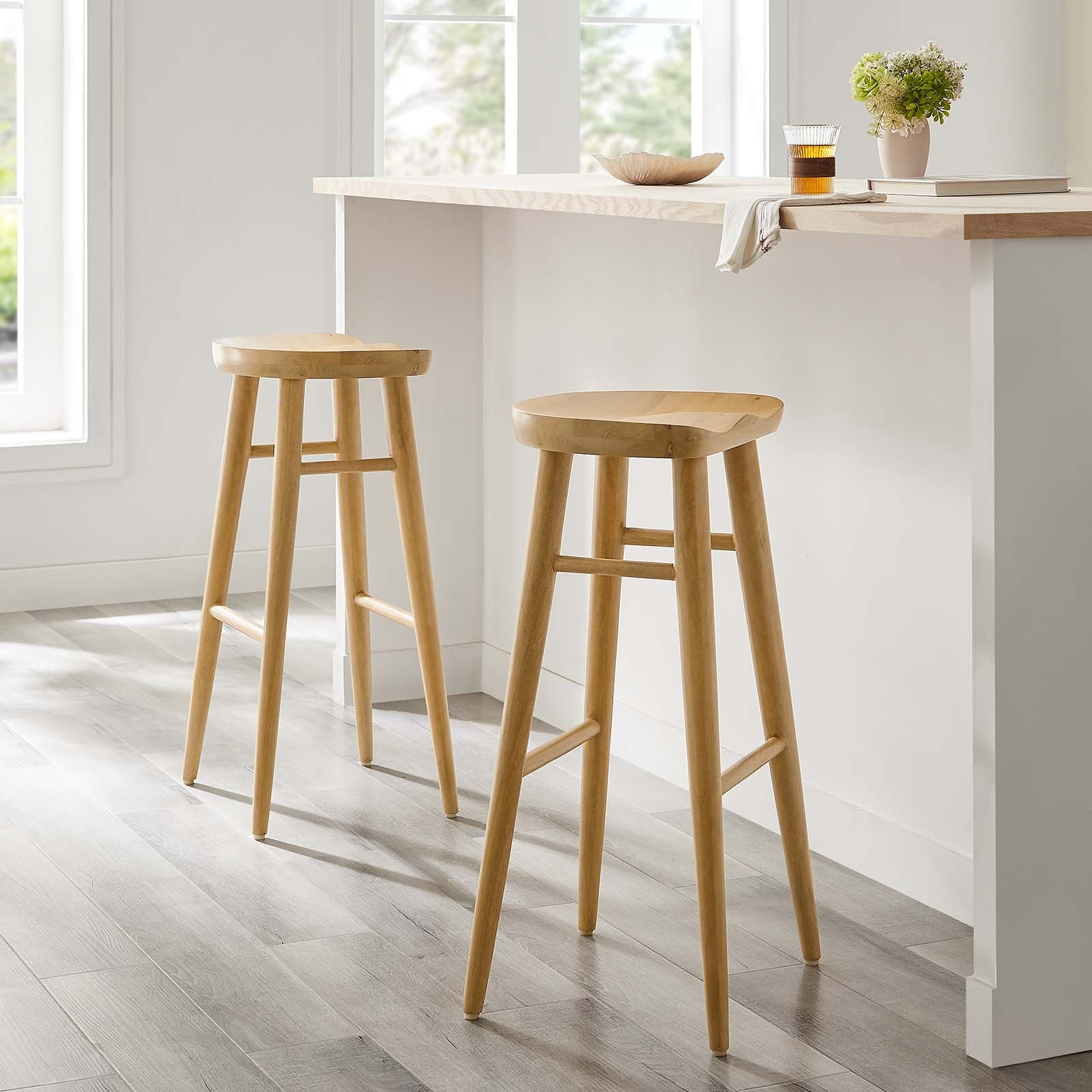 Saville Backless Wood Bar Stools - Set of 2 By Modway - EEI-6740 - Image 11