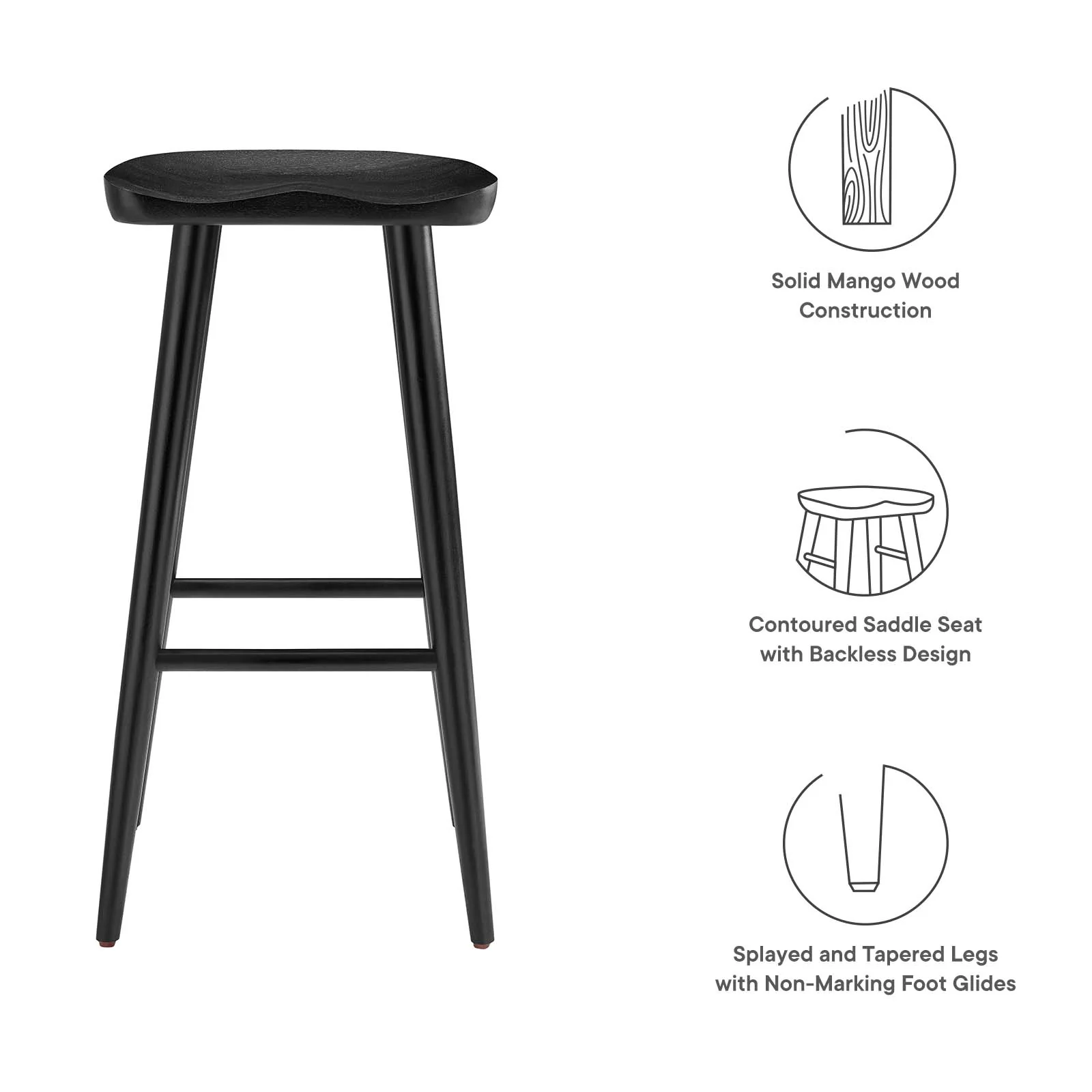 Saville Backless Wood Bar Stools - Set of 2 By Modway - EEI-6740 - Image 8