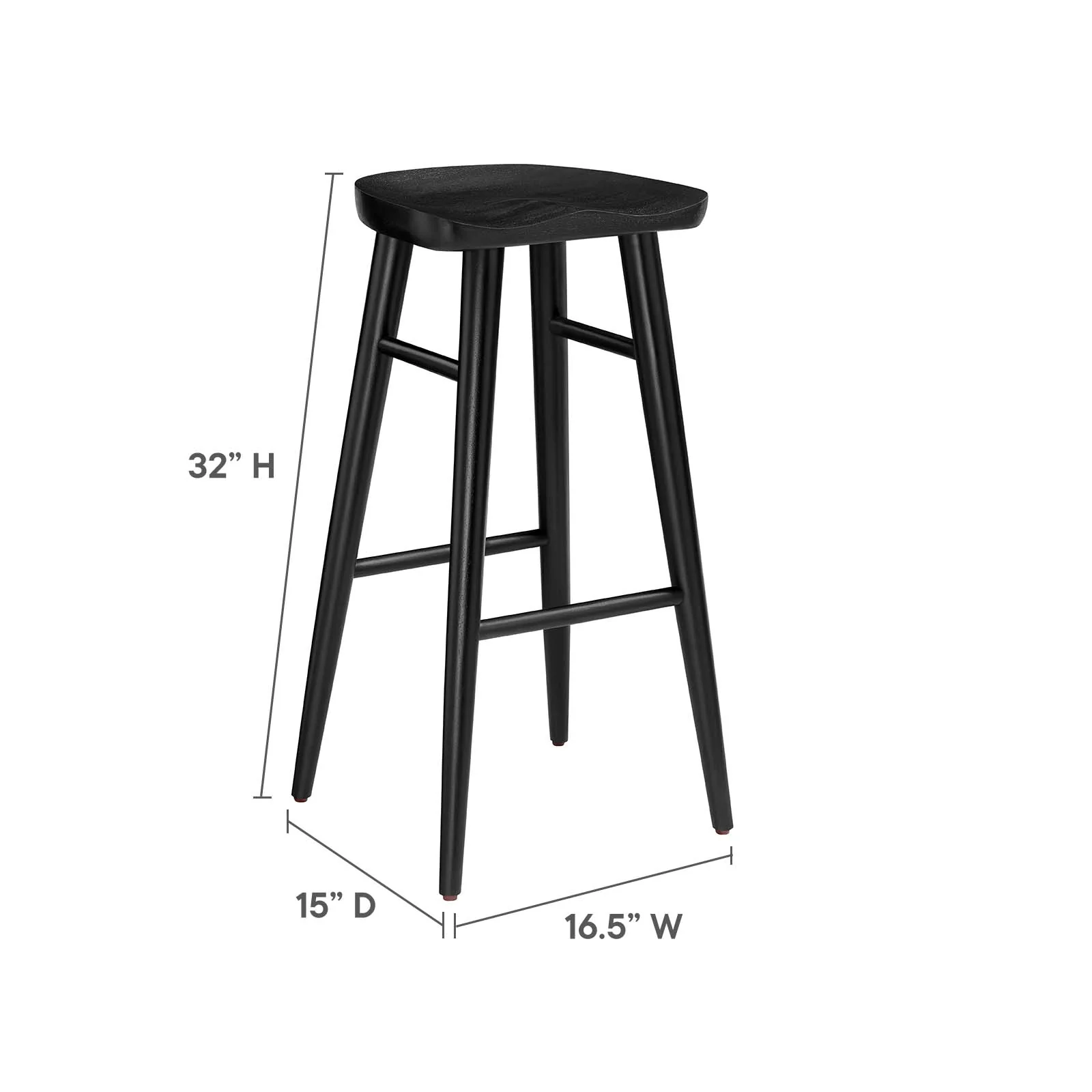Saville Backless Wood Bar Stools - Set of 2 By Modway - EEI-6740 - Image 9