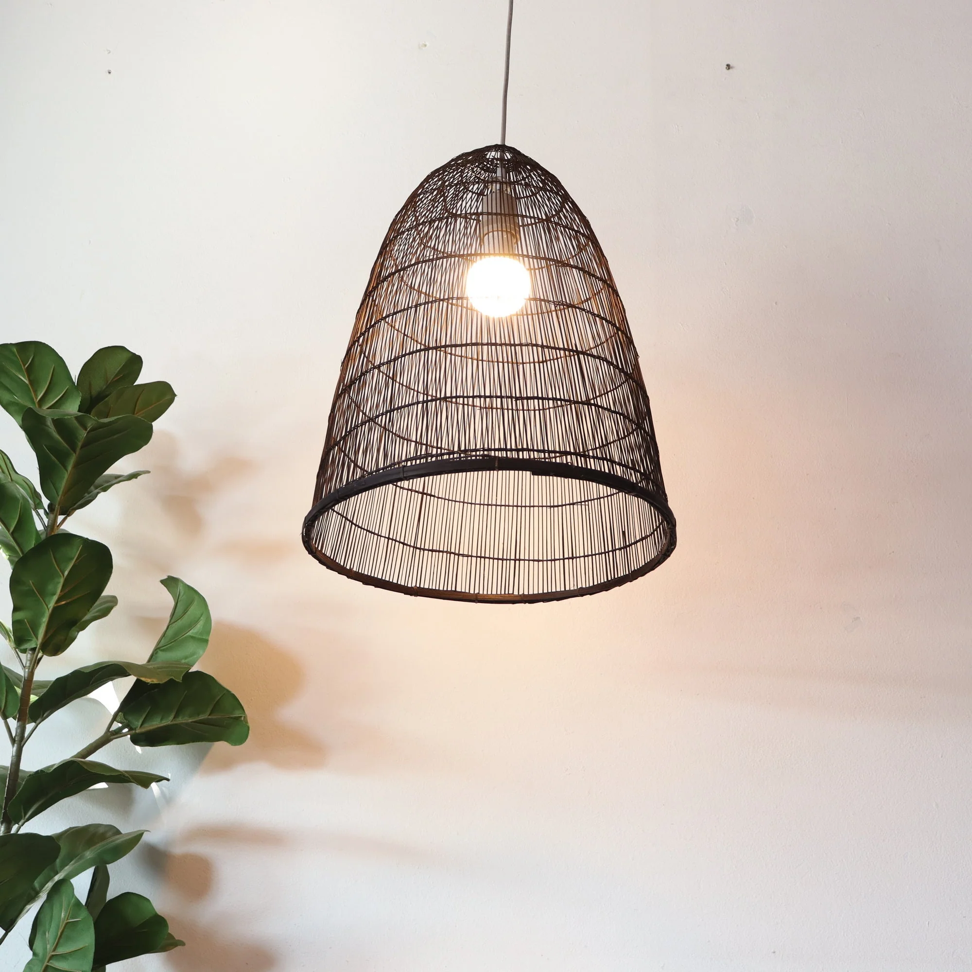 Sawan - Black Bamboo Pendant Light Shade By Thaihome - Image 3