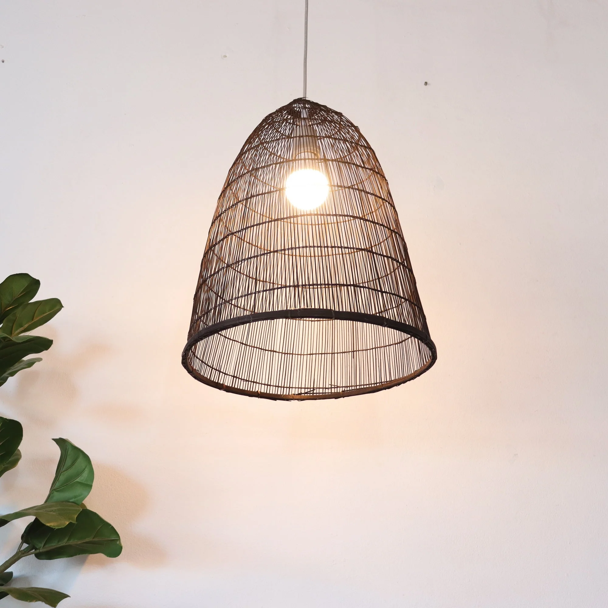 Sawan - Black Bamboo Pendant Light Shade By Thaihome - Image 5