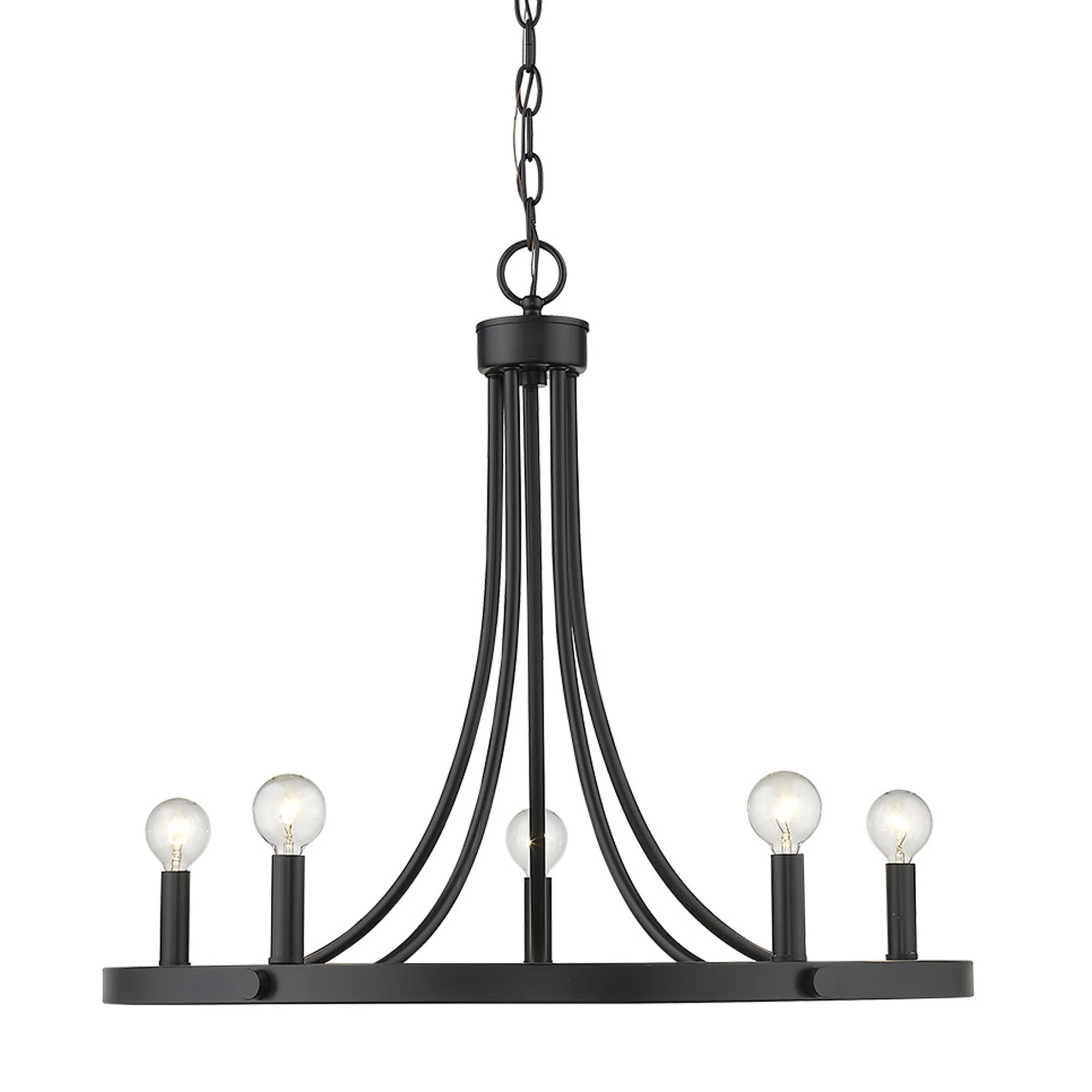 Sawyer 5-Light Matte Black Chandelier By Homeroots - Image 2