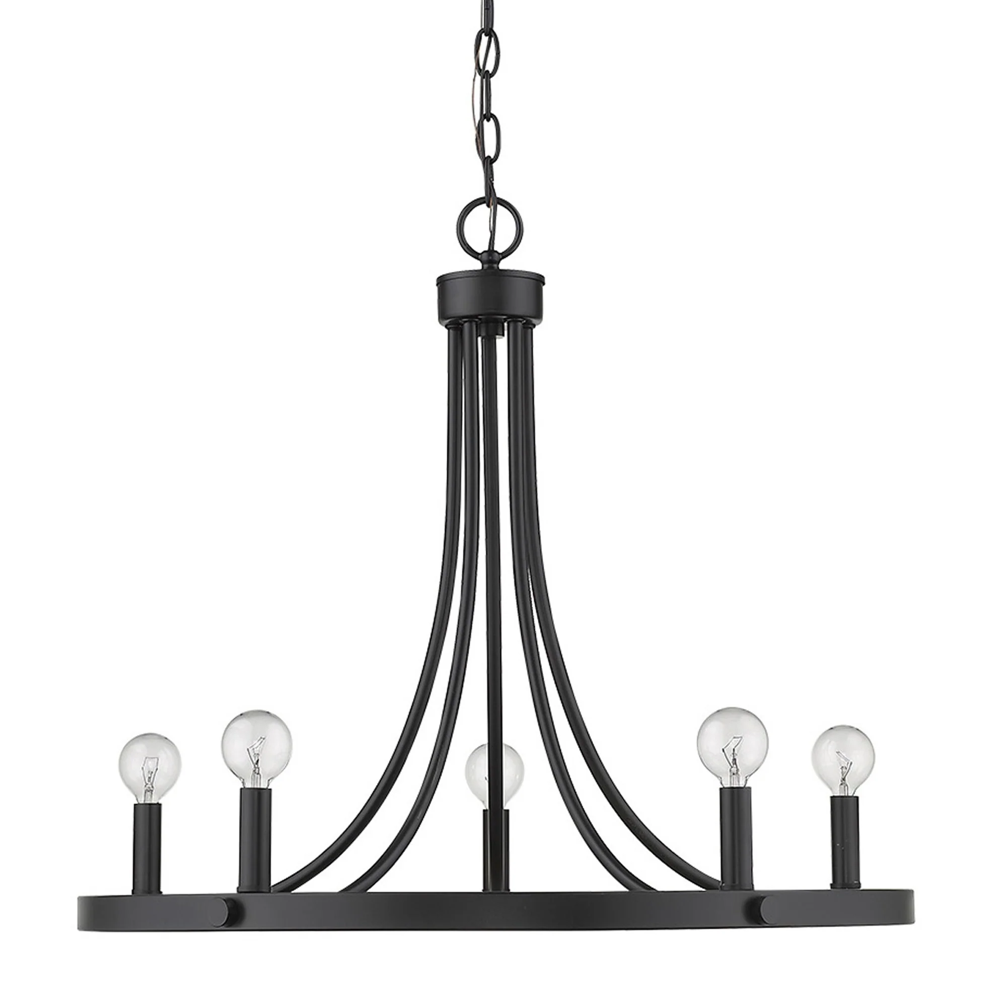 Sawyer 5-Light Matte Black Chandelier By Homeroots - Image 3