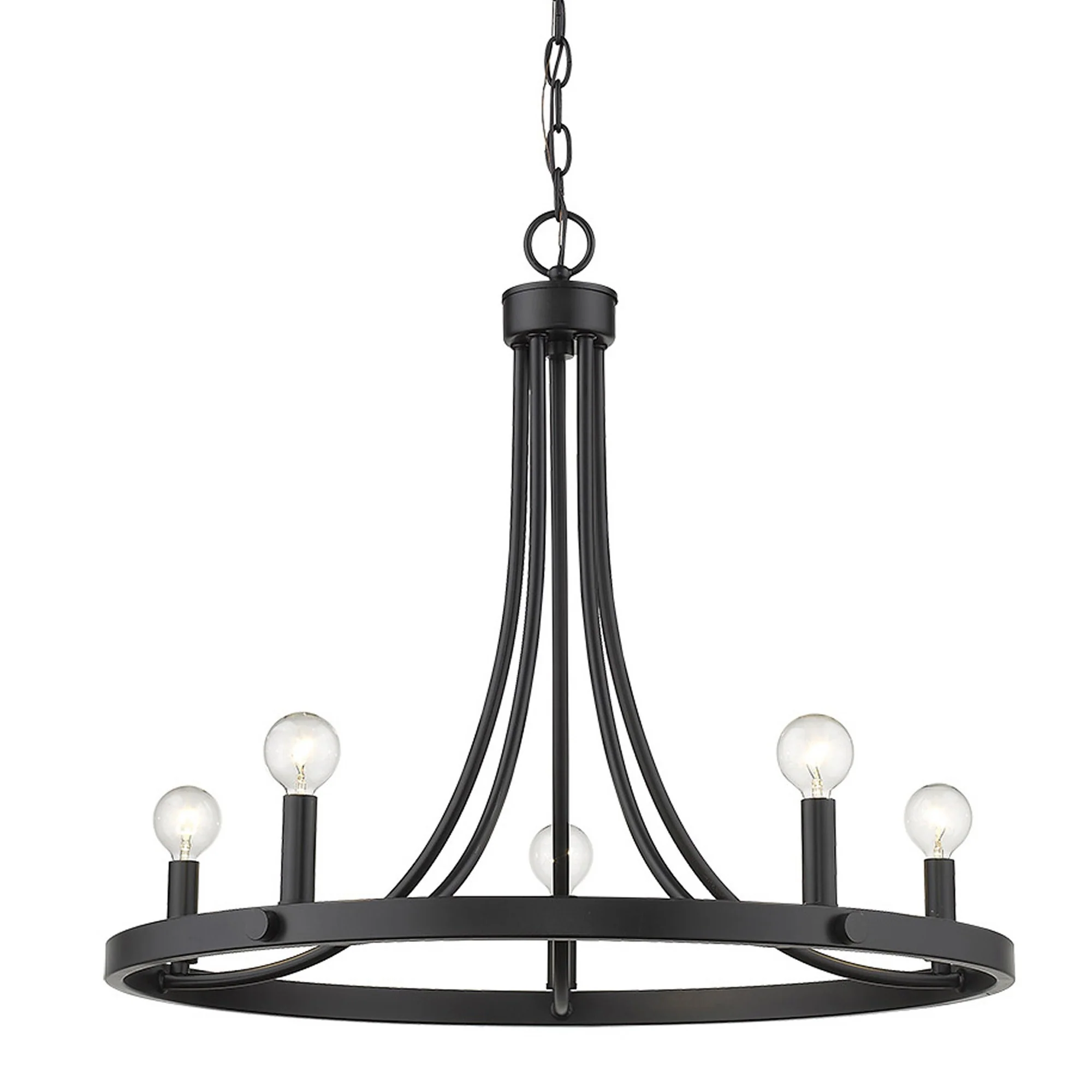 Sawyer 5-Light Matte Black Chandelier By Homeroots - Image 4