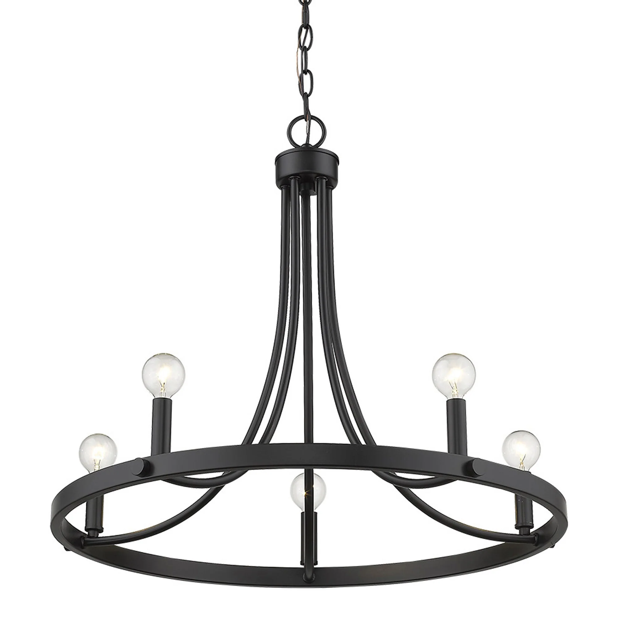 Sawyer 5-Light Matte Black Chandelier By Homeroots - Image 5