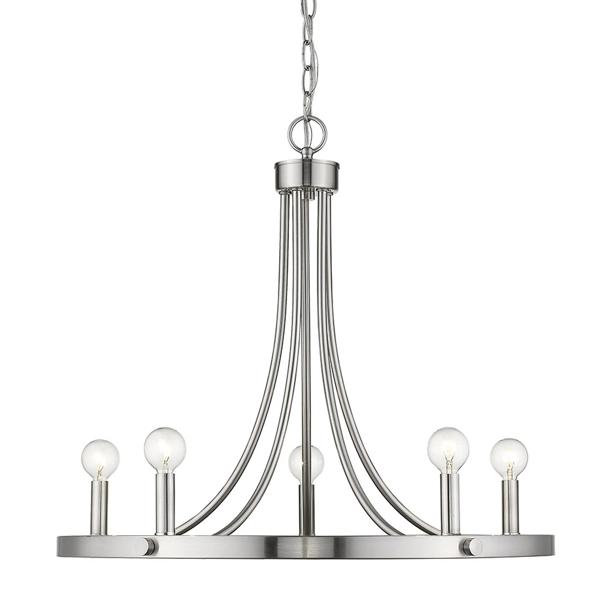 Sawyer 5-Light Satin Nickel Chandelier By Homeroots - Image 2