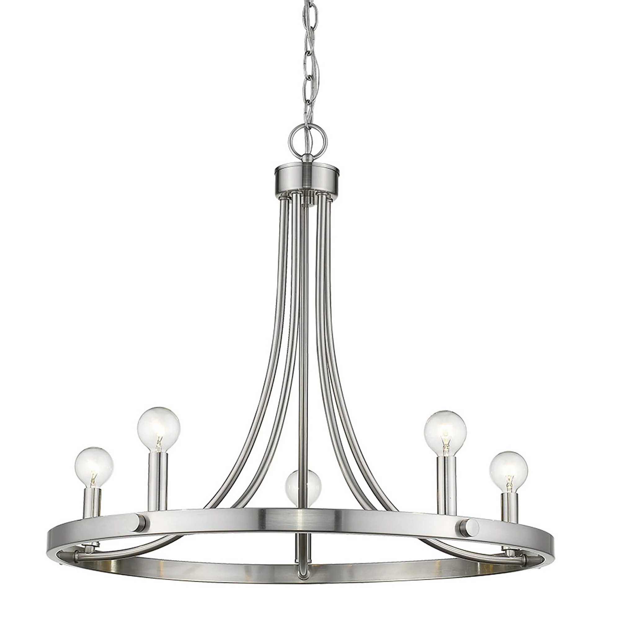 Sawyer 5-Light Satin Nickel Chandelier By Homeroots - Image 3