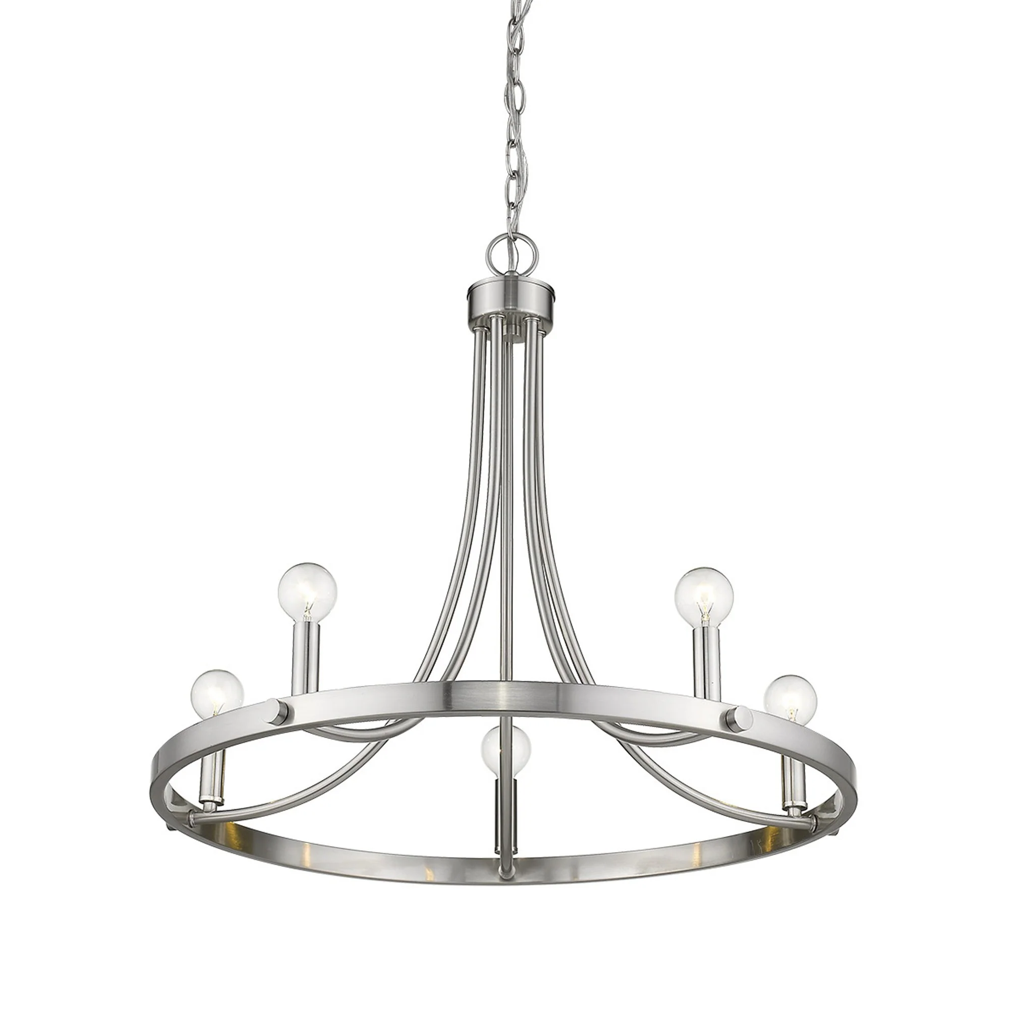 Sawyer 5-Light Satin Nickel Chandelier By Homeroots - Image 4