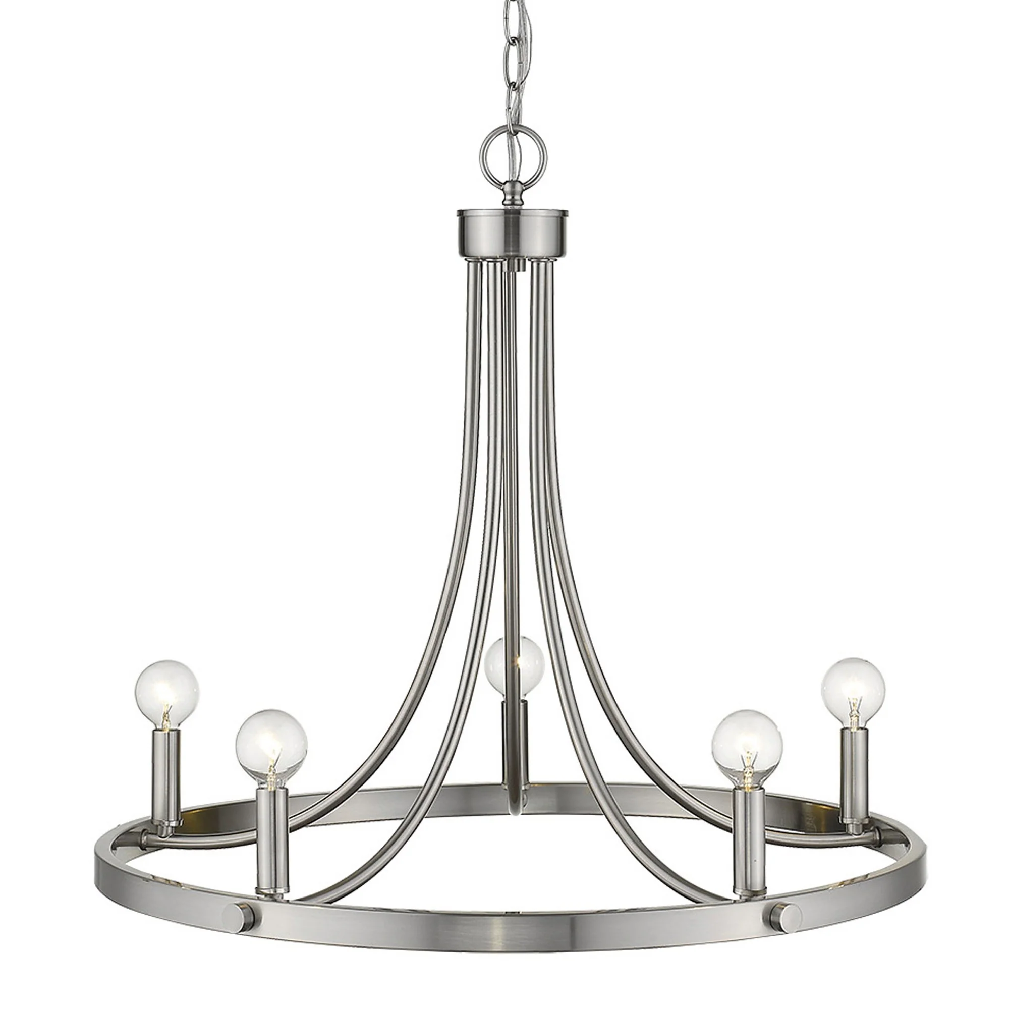 Sawyer 5-Light Satin Nickel Chandelier By Homeroots - Image 5