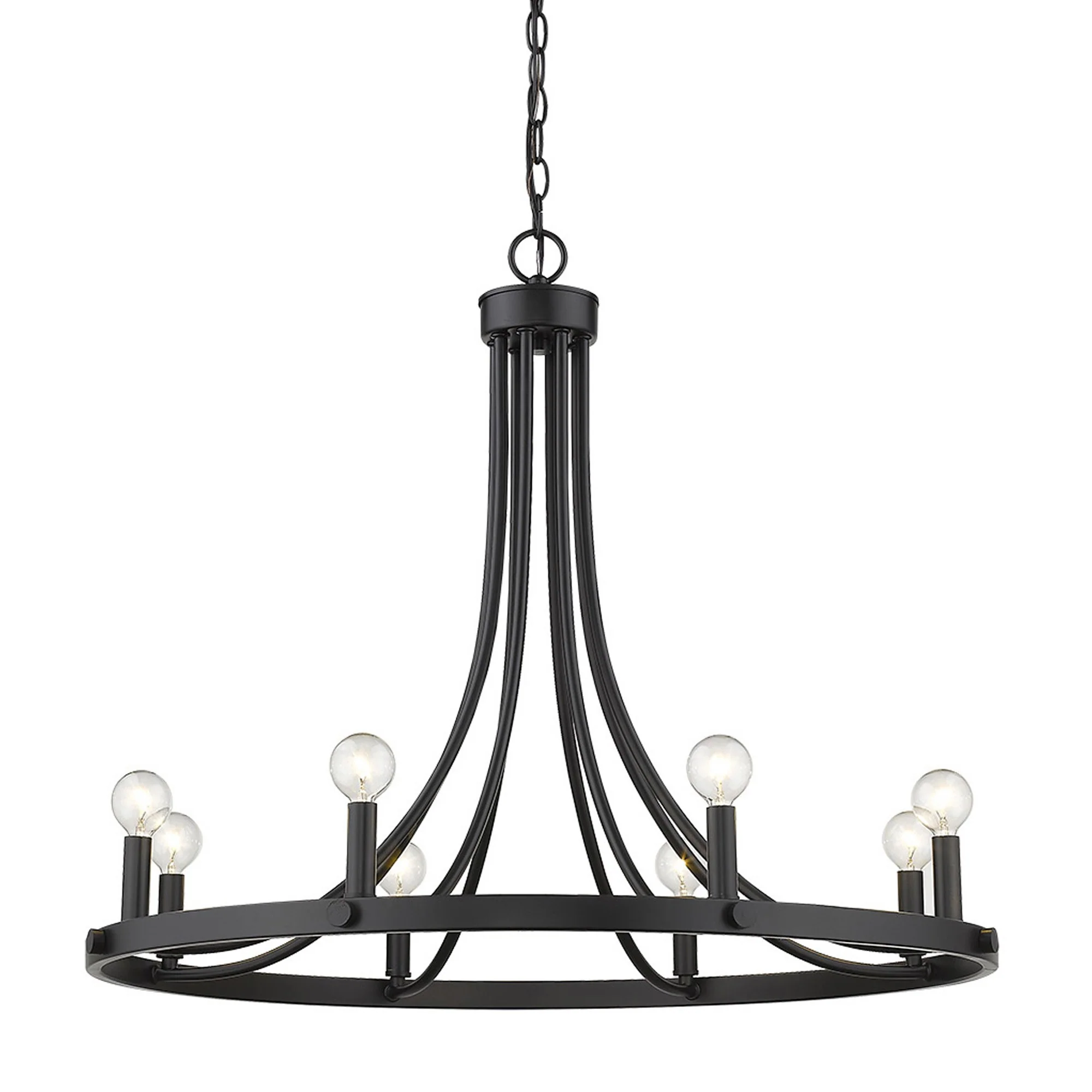 Sawyer 8-Light Matte Black Chandelier By Homeroots - Image 2