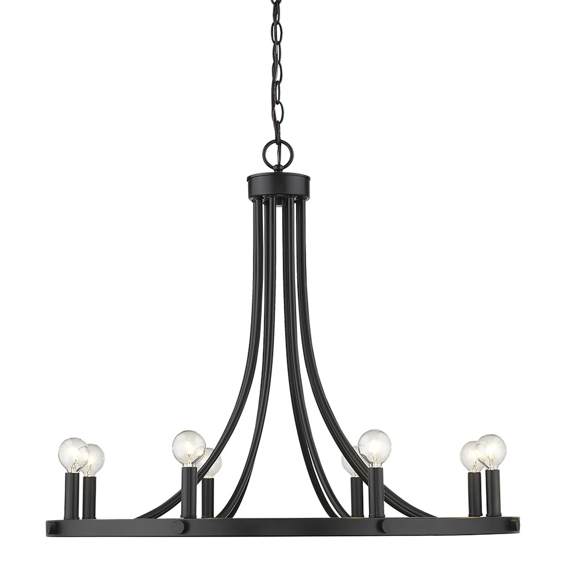 Sawyer 8-Light Matte Black Chandelier By Homeroots - Image 3