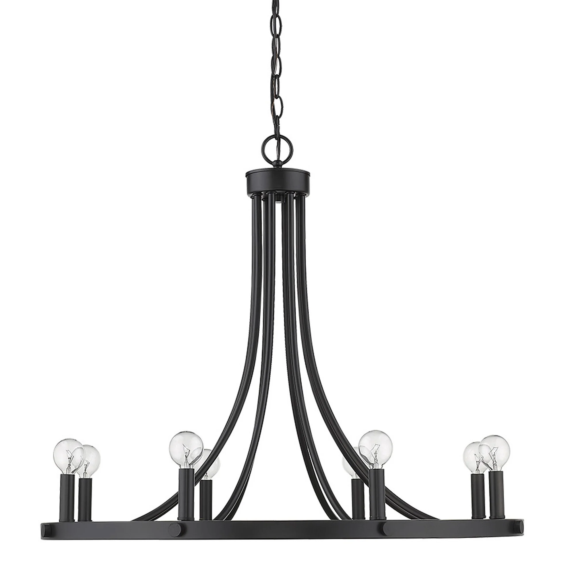 Sawyer 8-Light Matte Black Chandelier By Homeroots - Image 4