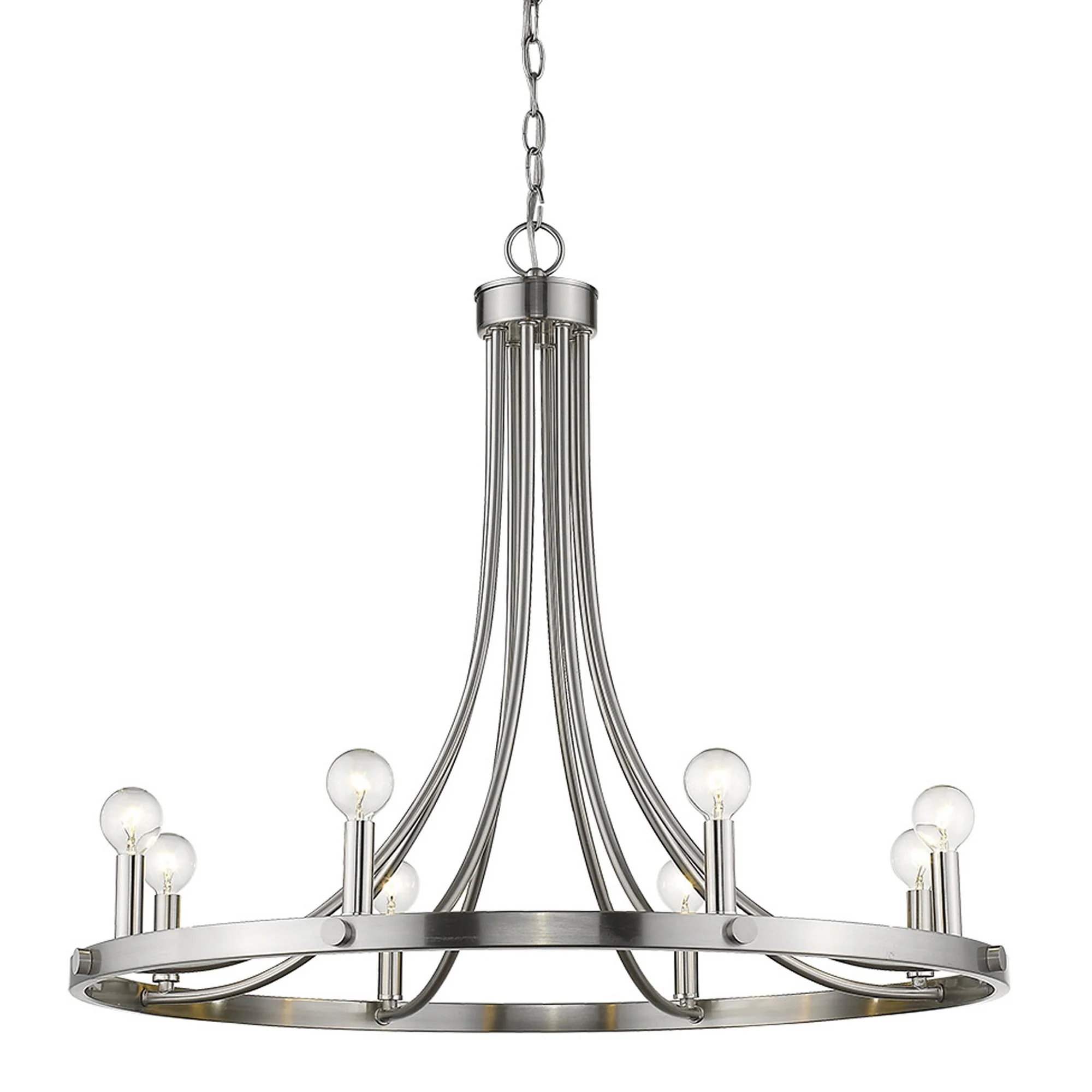 Sawyer 8-Light Satin Nickel Chandelier By Homeroots - Image 2