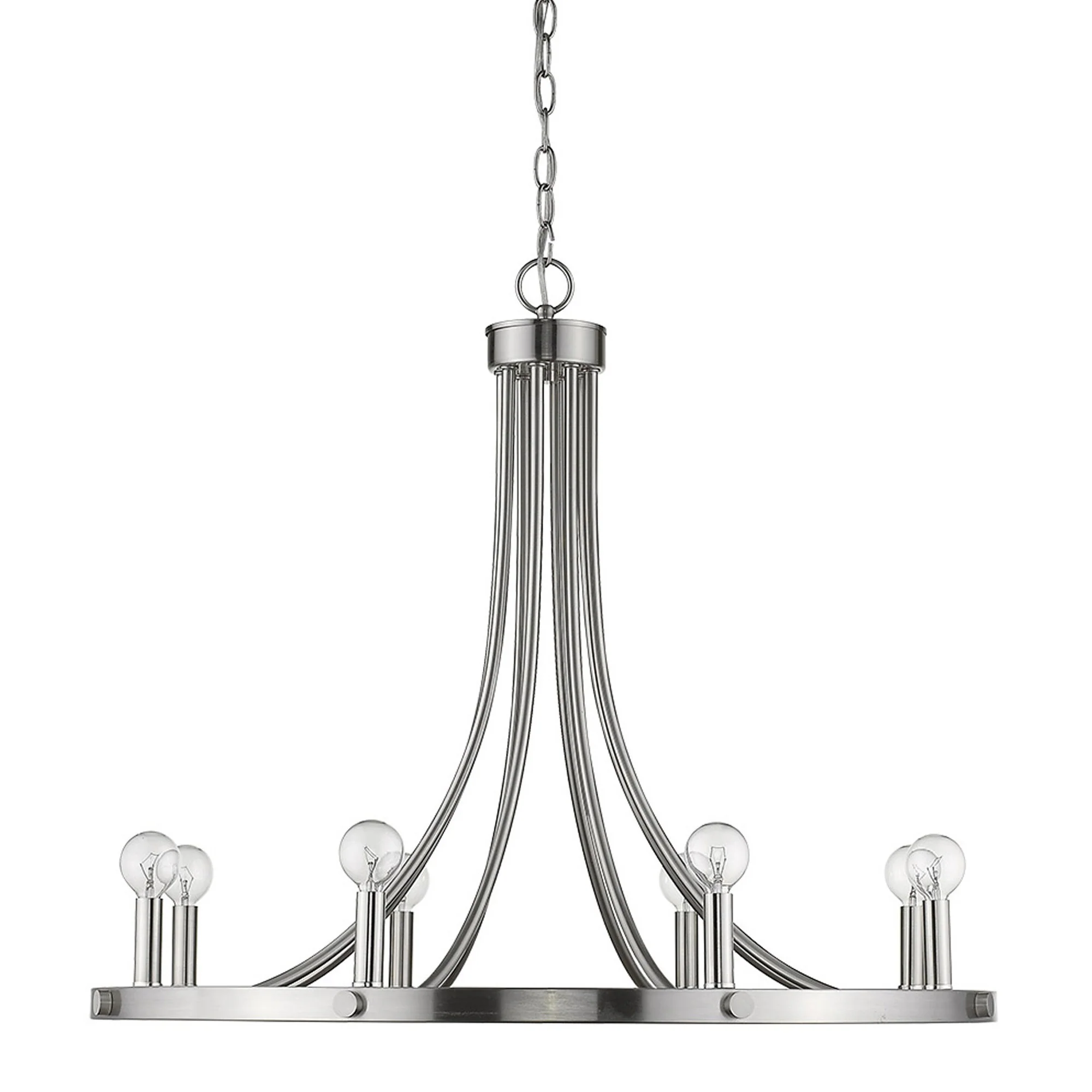 Sawyer 8-Light Satin Nickel Chandelier By Homeroots - Image 4