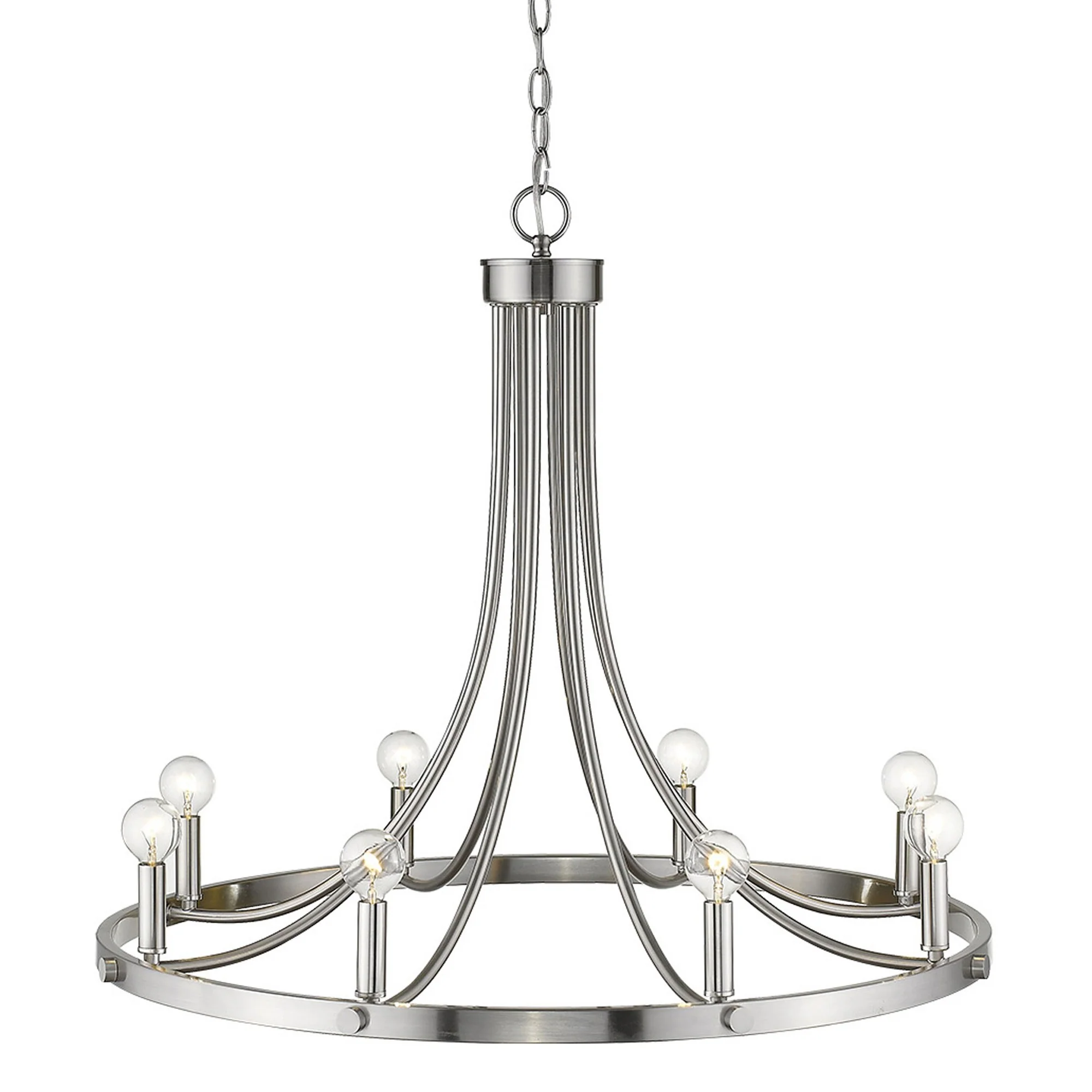 Sawyer 8-Light Satin Nickel Chandelier By Homeroots - Image 5