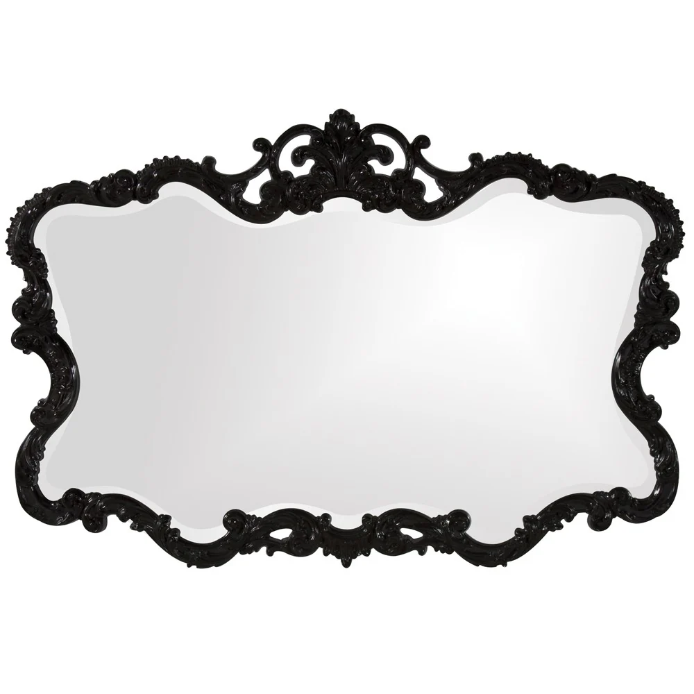 Scallop Mirror with Ornate Black Lacquer Frame By Homeroots - Image 2