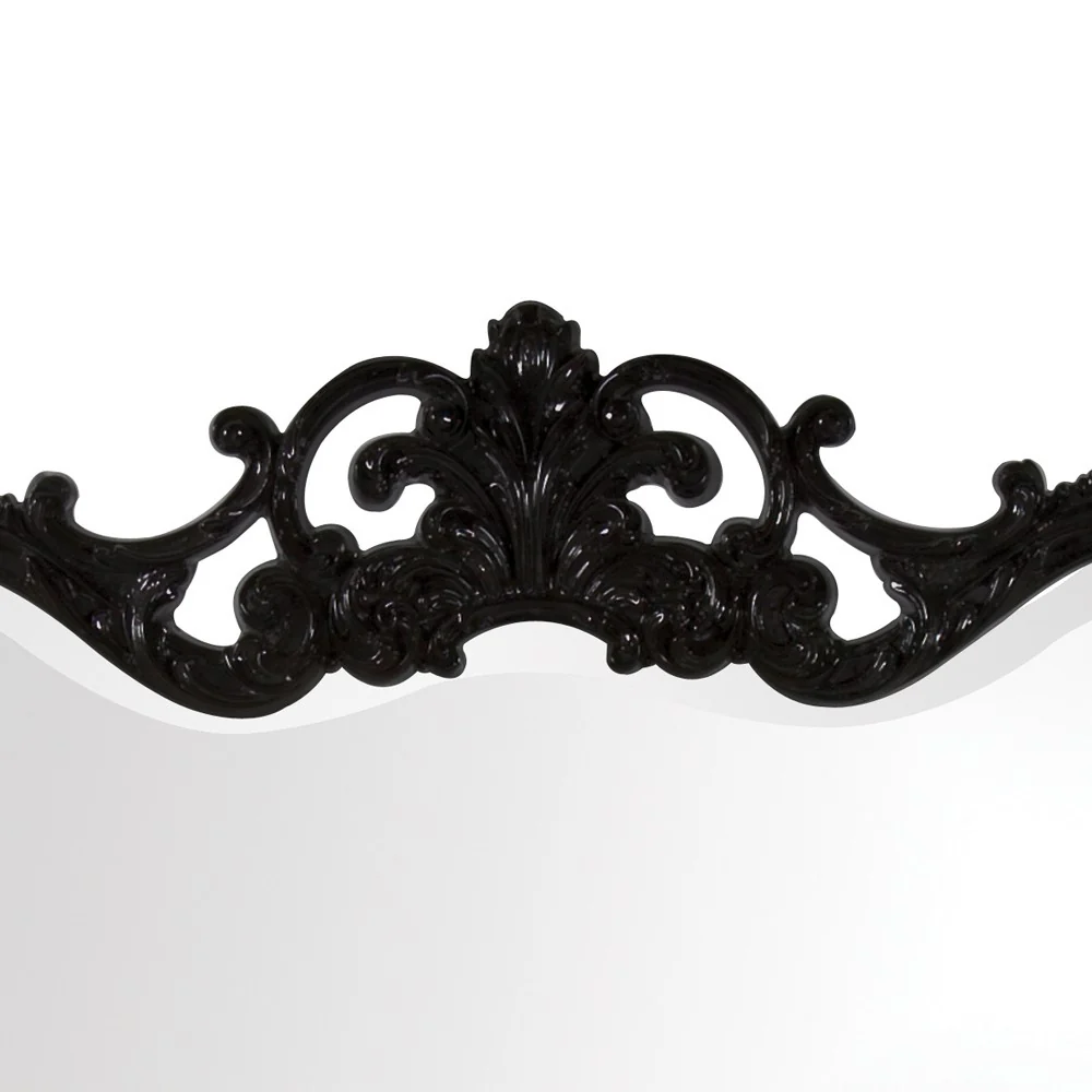 Scallop Mirror with Ornate Black Lacquer Frame By Homeroots - Image 3