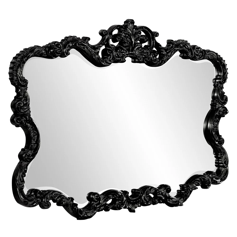 Scallop Mirror with Ornate Black Lacquer Frame By Homeroots - Image 5