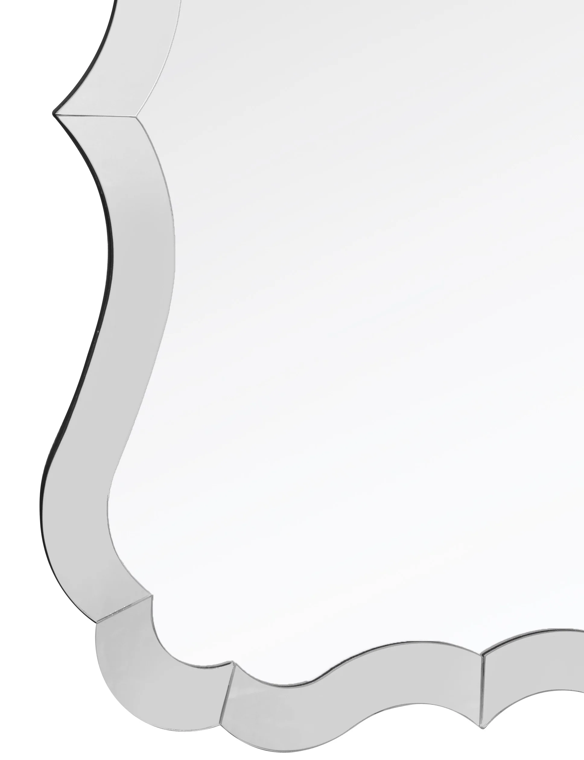 Scalloped Frameless Wall Mirror By Homeroots - Image 5