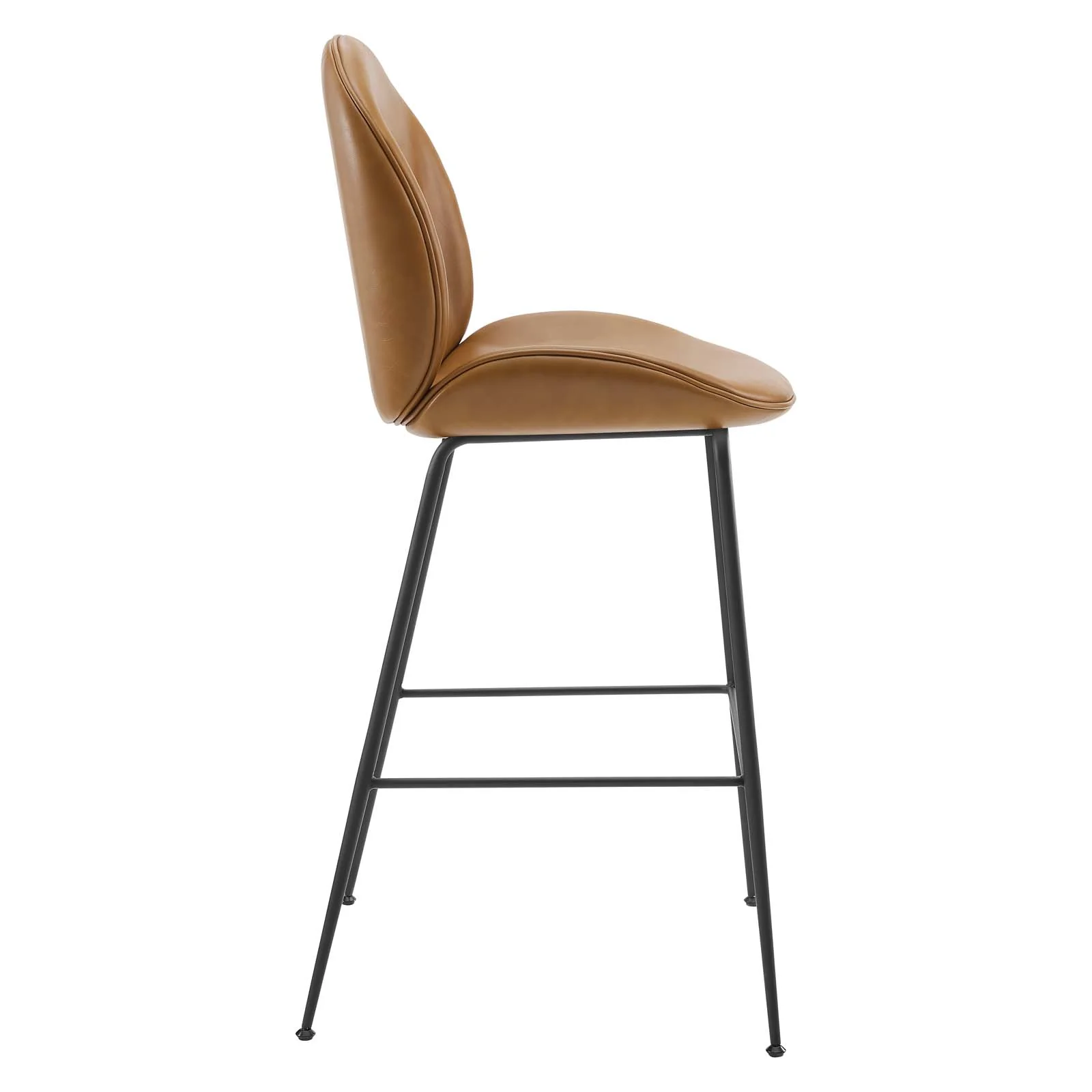 Scoop Black Powder Coated Steel Leg Vegan Leather Bar Stool By Modway - EEI-4640 - Image 3