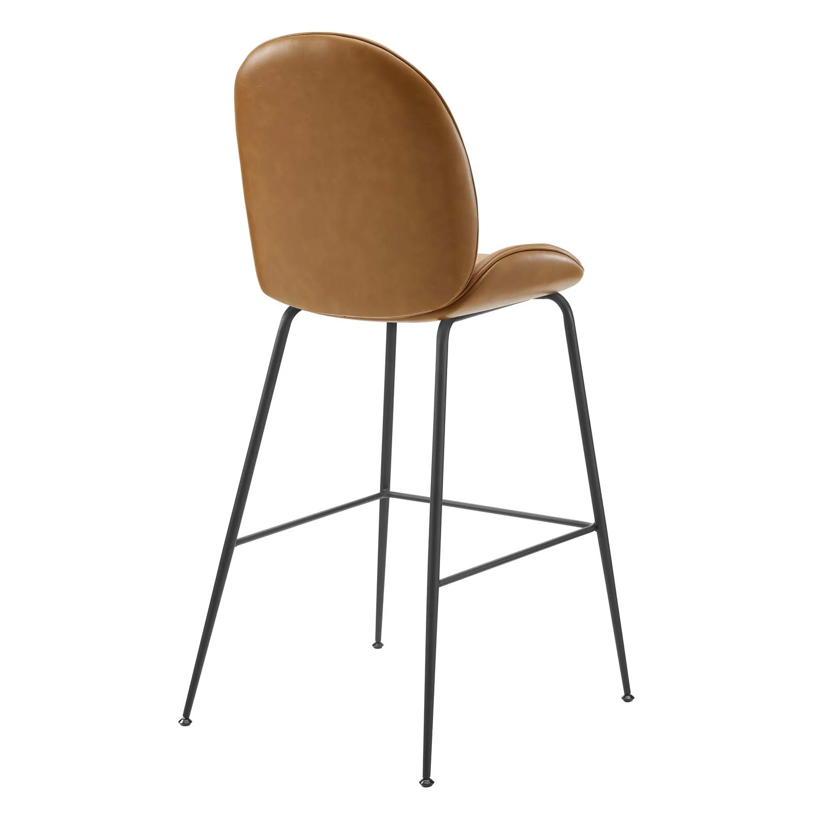 Scoop Black Powder Coated Steel Leg Vegan Leather Bar Stool By Modway - EEI-4640 - Image 4