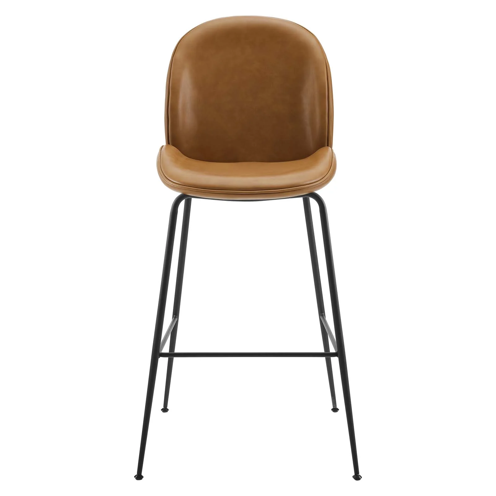 Scoop Black Powder Coated Steel Leg Vegan Leather Bar Stool By Modway - EEI-4640 - Image 5