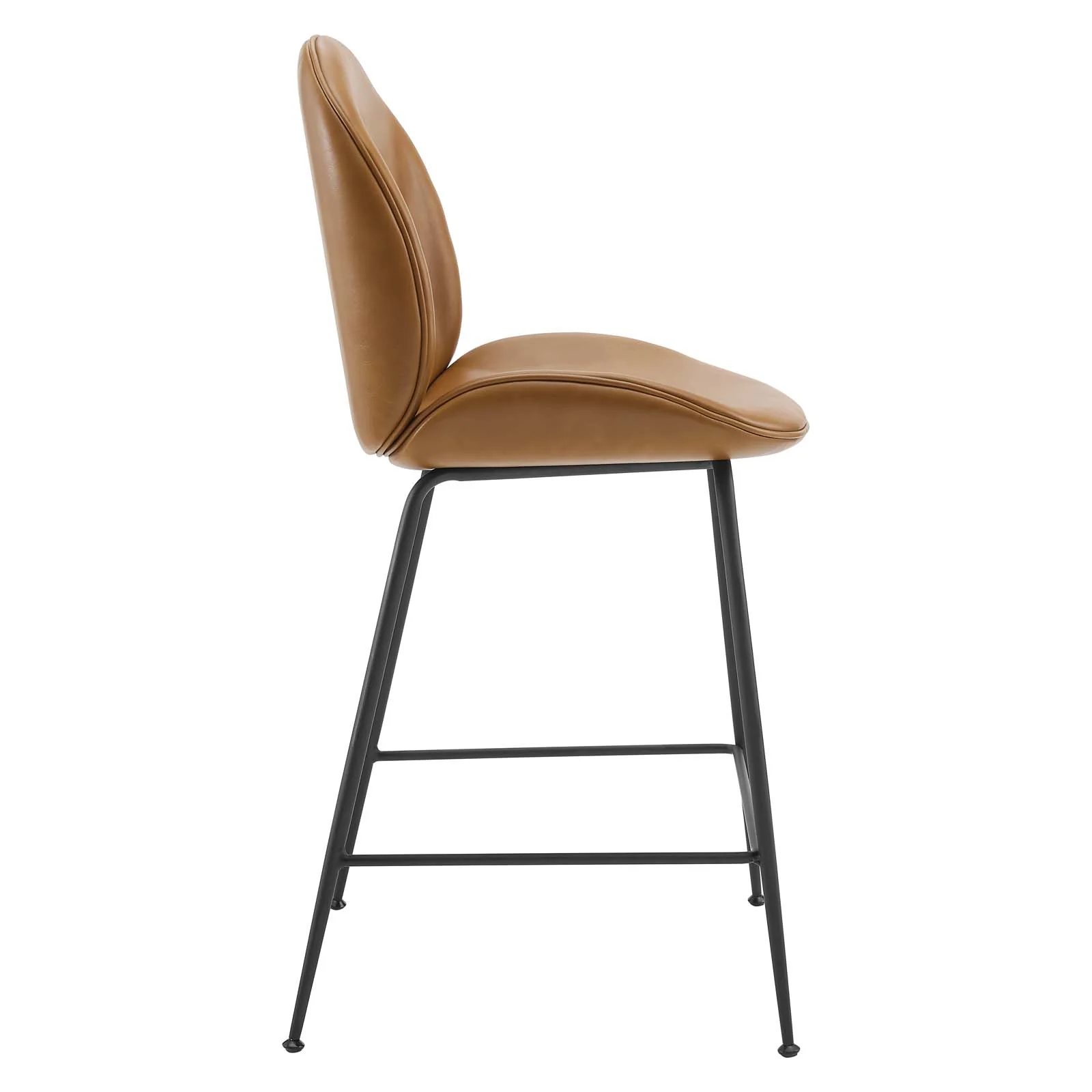 Scoop Black Powder Coated Steel Leg Vegan Leather Counter Stool By Modway - EEI-4638 - Image 3