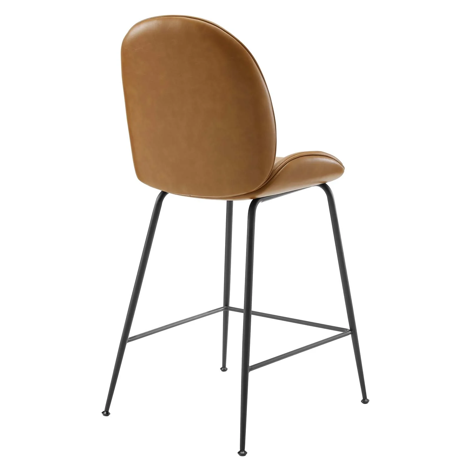 Scoop Black Powder Coated Steel Leg Vegan Leather Counter Stool By Modway - EEI-4638 - Image 4
