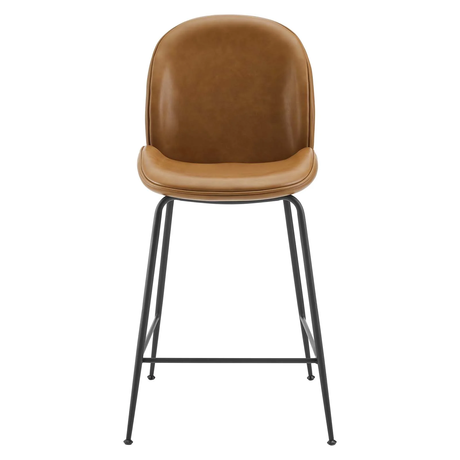 Scoop Black Powder Coated Steel Leg Vegan Leather Counter Stool By Modway - EEI-4638 - Image 5