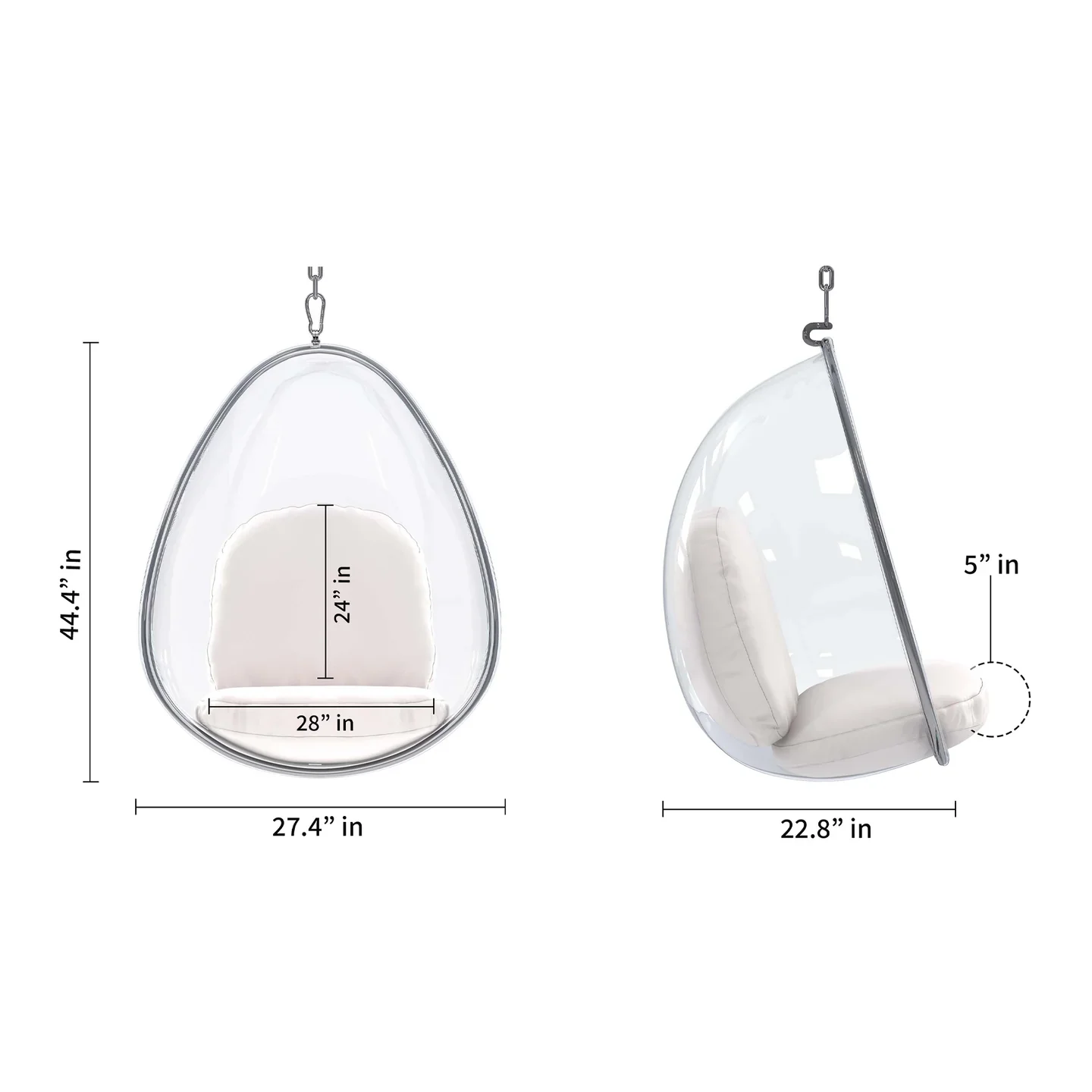 Scoop Chair With Stand, White By World Modern Design - Image 2