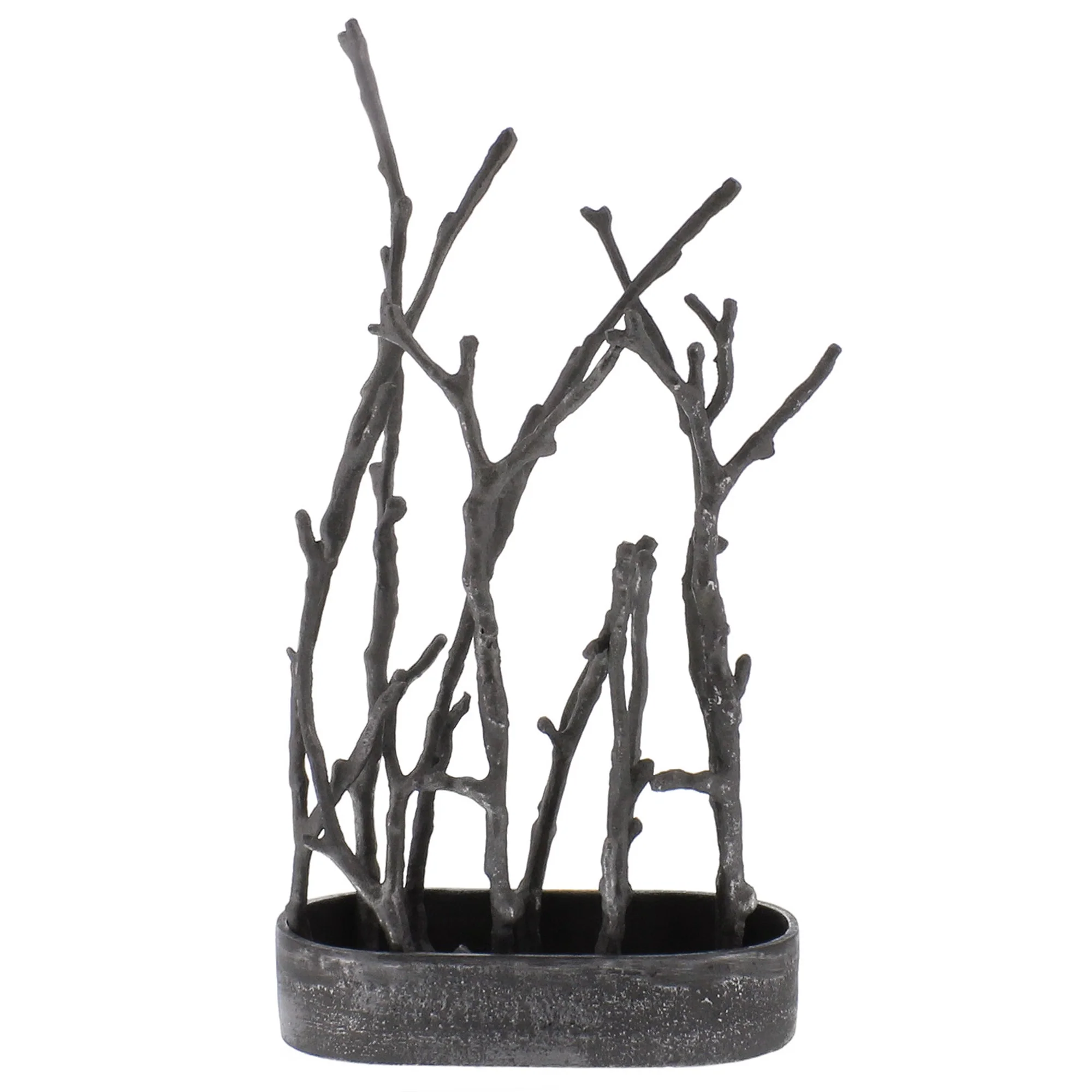 Sculptural Branch Vase, Metal - Oval - Nickle By HomArt - Image 3