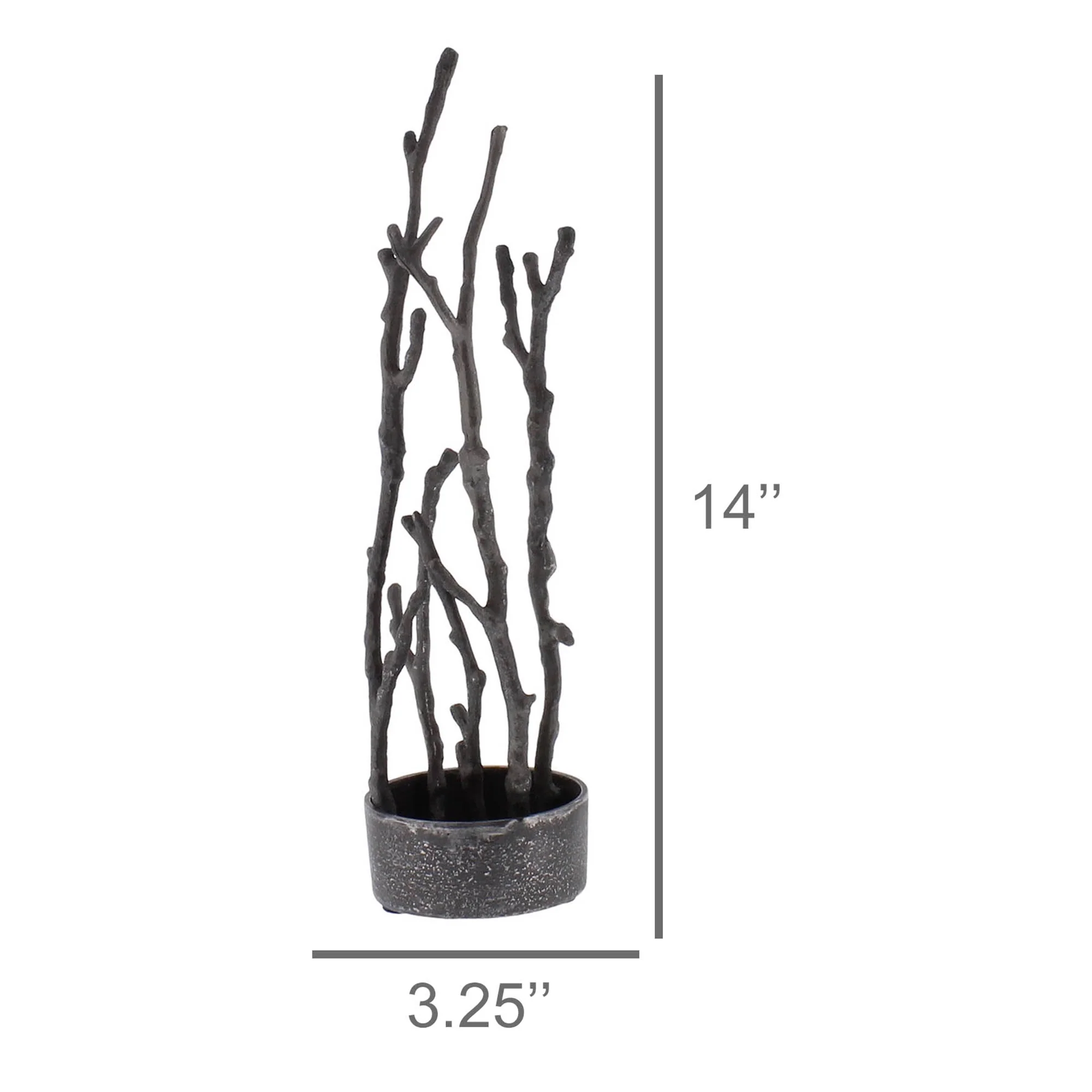 Sculptural Branch Vase, Metal - Round - Nickle By HomArt - Image 4