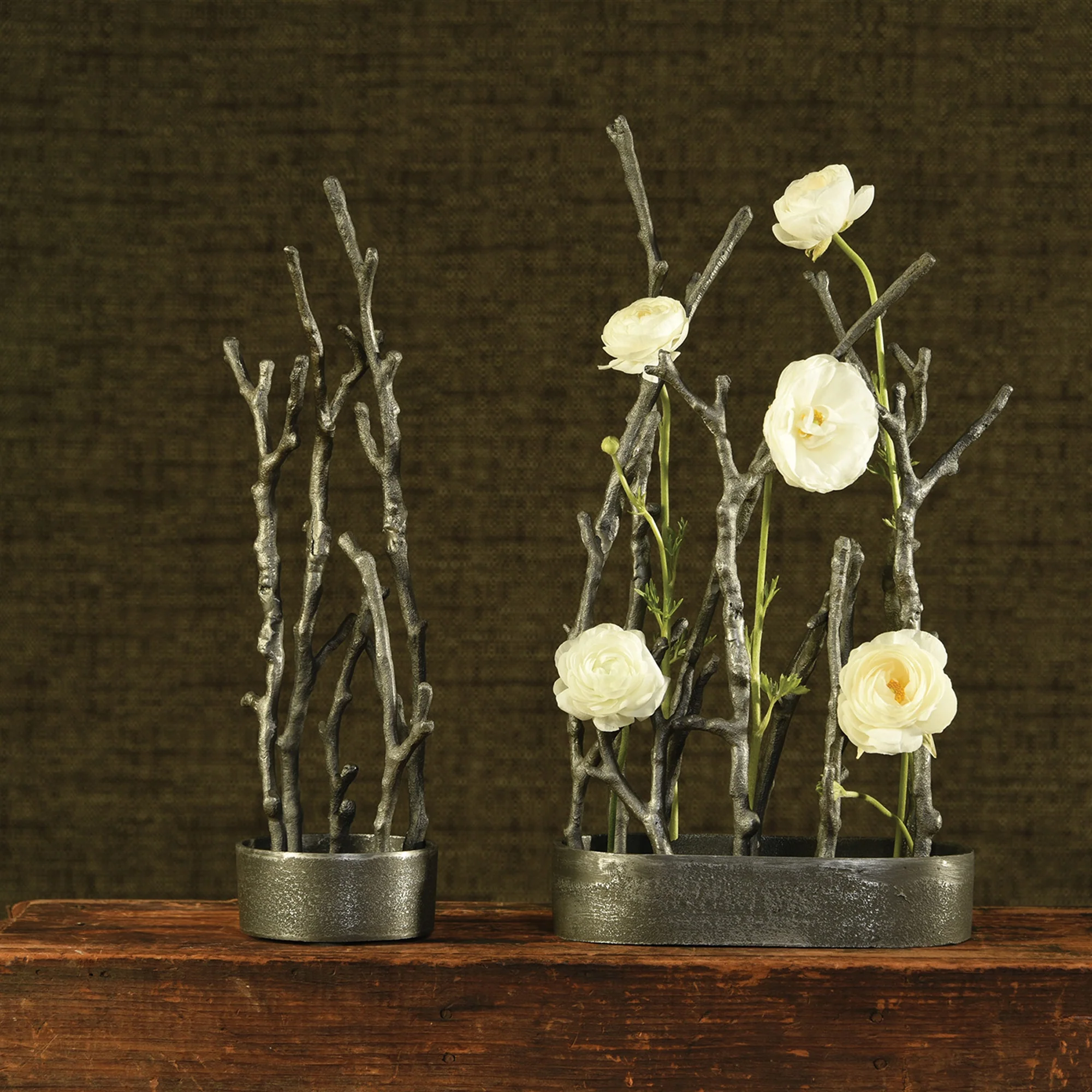 Sculptural Branch Vase, Metal - Round - Nickle By HomArt - Image 5