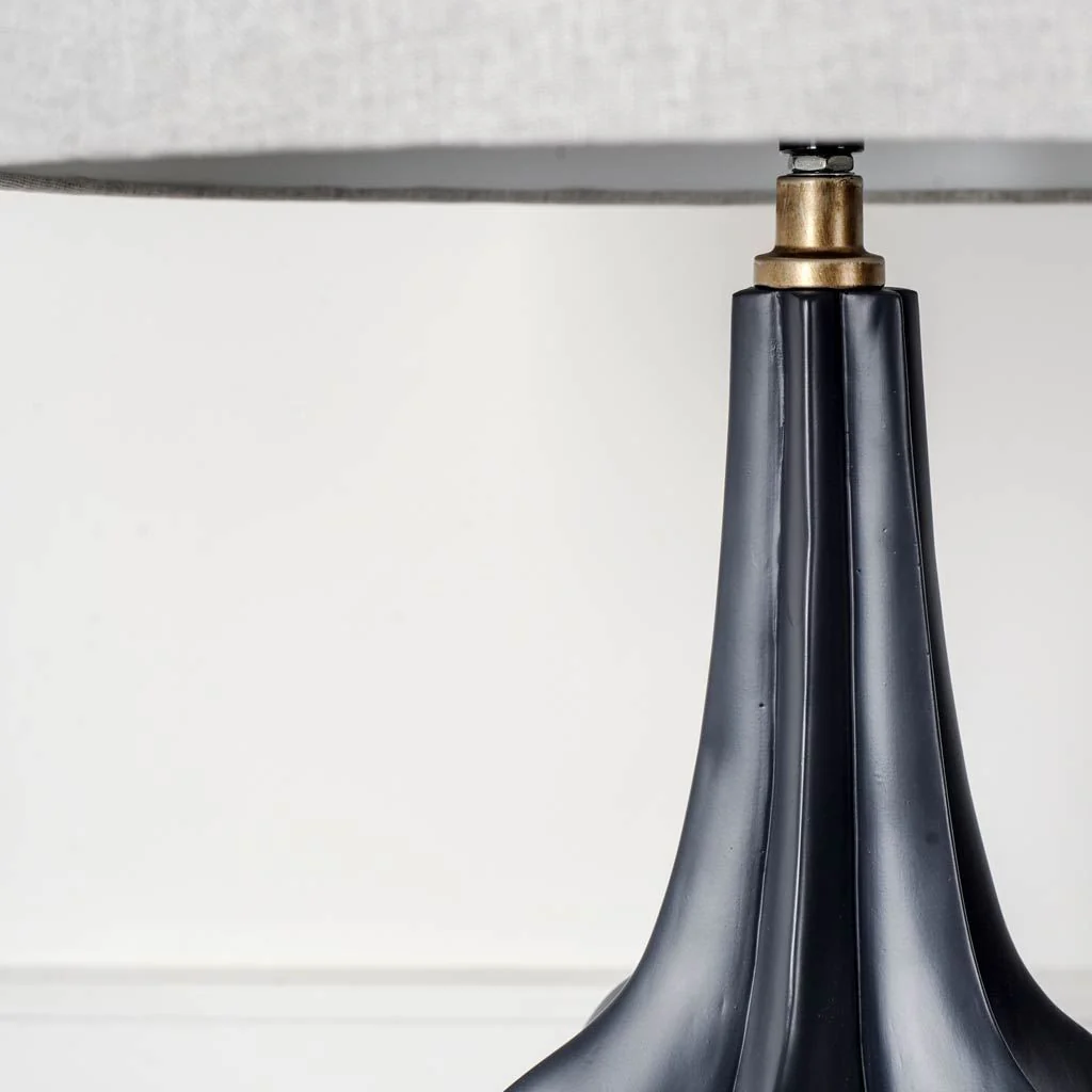Sculptural Slate Blue Table Lamp By Homeroots - Image 3