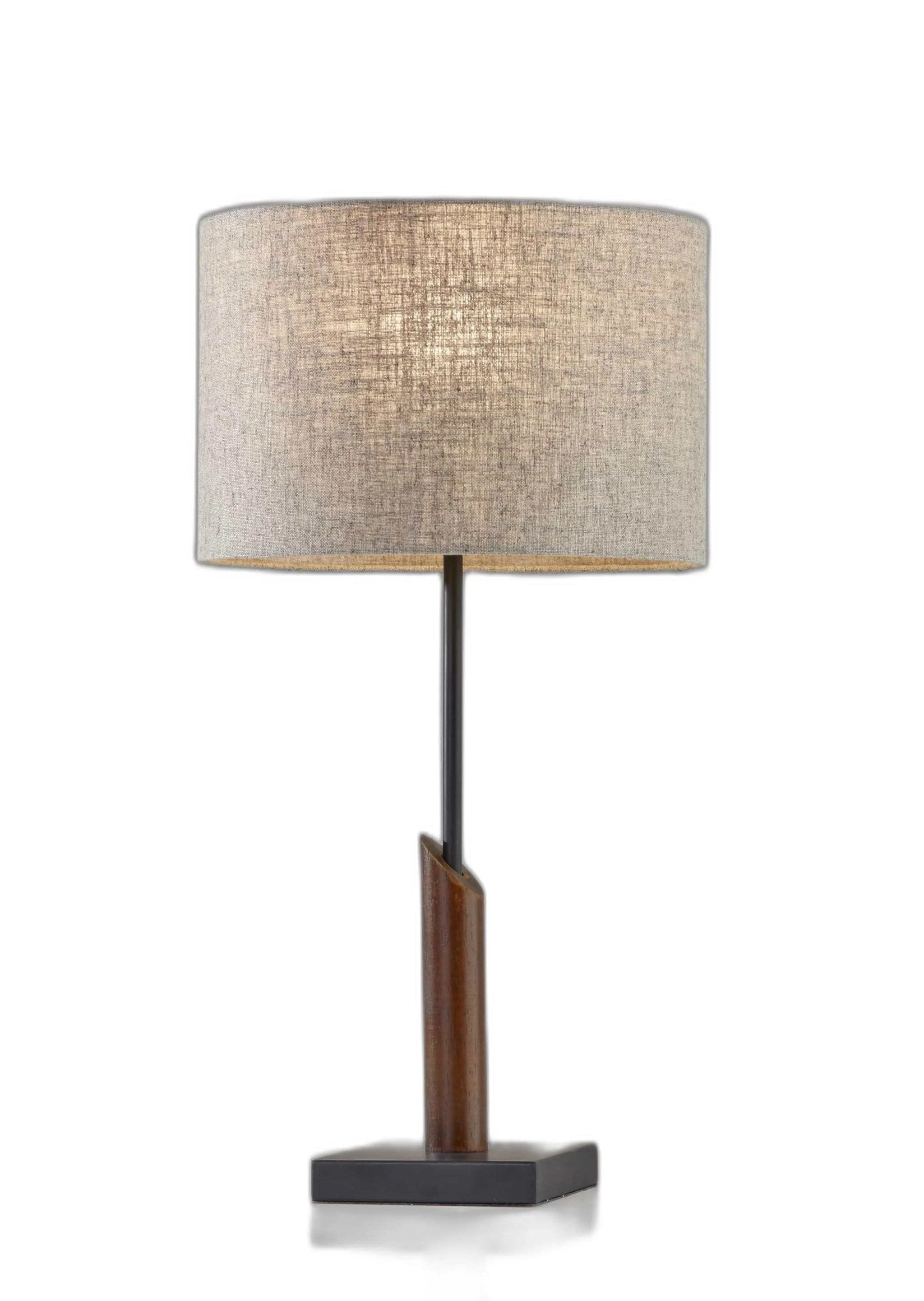 Sculptural Wood Black Metal Table Lamp By Homeroots - Image 2