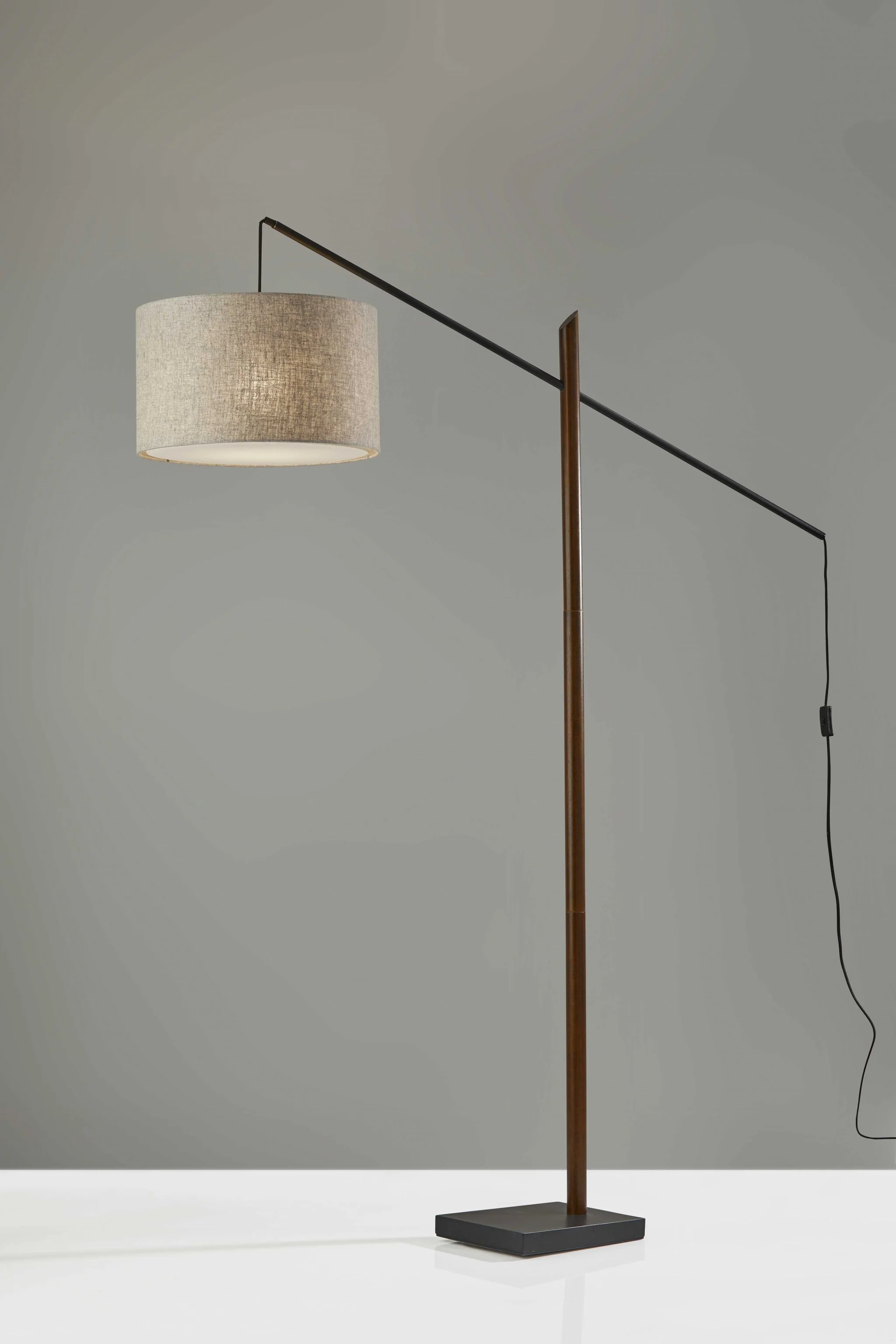 Sculptural Wood Floor Lamp with Adjustable Black Metal Arm By Homeroots - Image 6