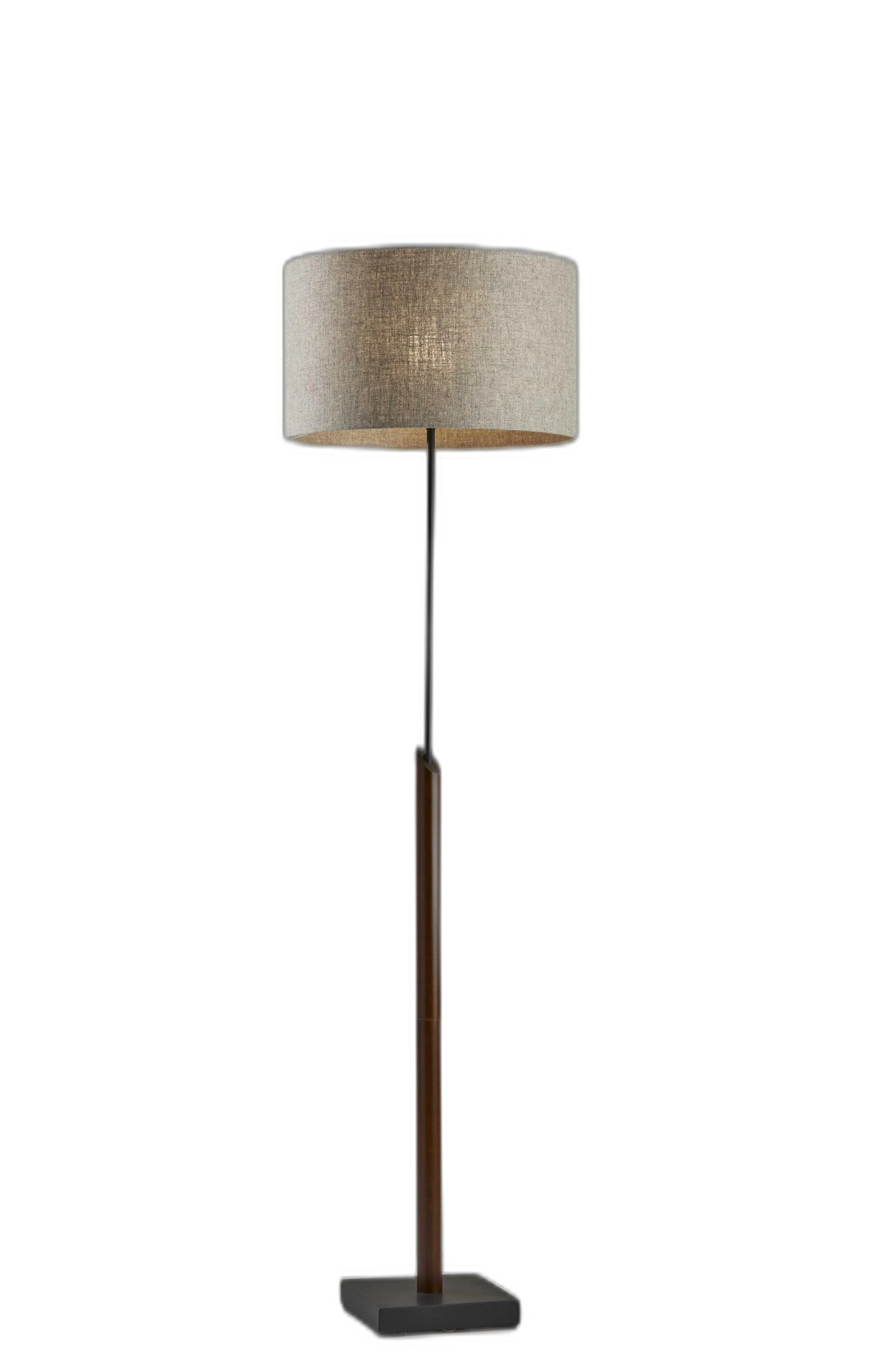Sculptural Wood Floor Lamp with Black Metal Accents By Homeroots - Image 2