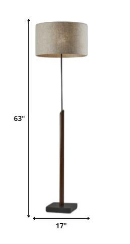 Sculptural Wood Floor Lamp with Black Metal Accents By Homeroots - Image 5