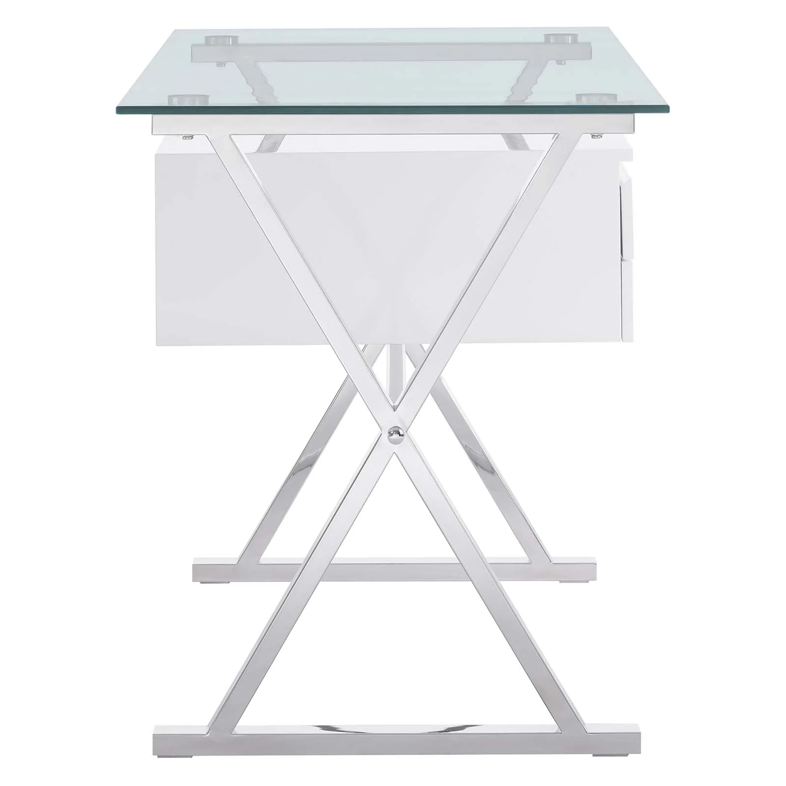 Sector 56" Glass Top Glass Office Desk By Modway - EEI-6225 - Image 3