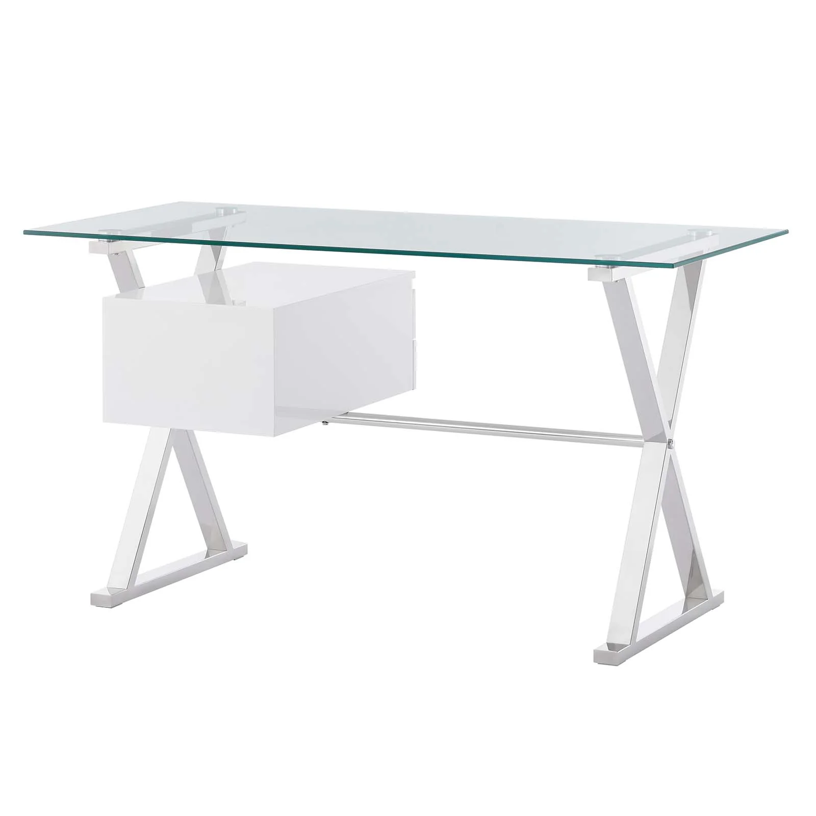 Sector 56" Glass Top Glass Office Desk By Modway - EEI-6225 - Image 4