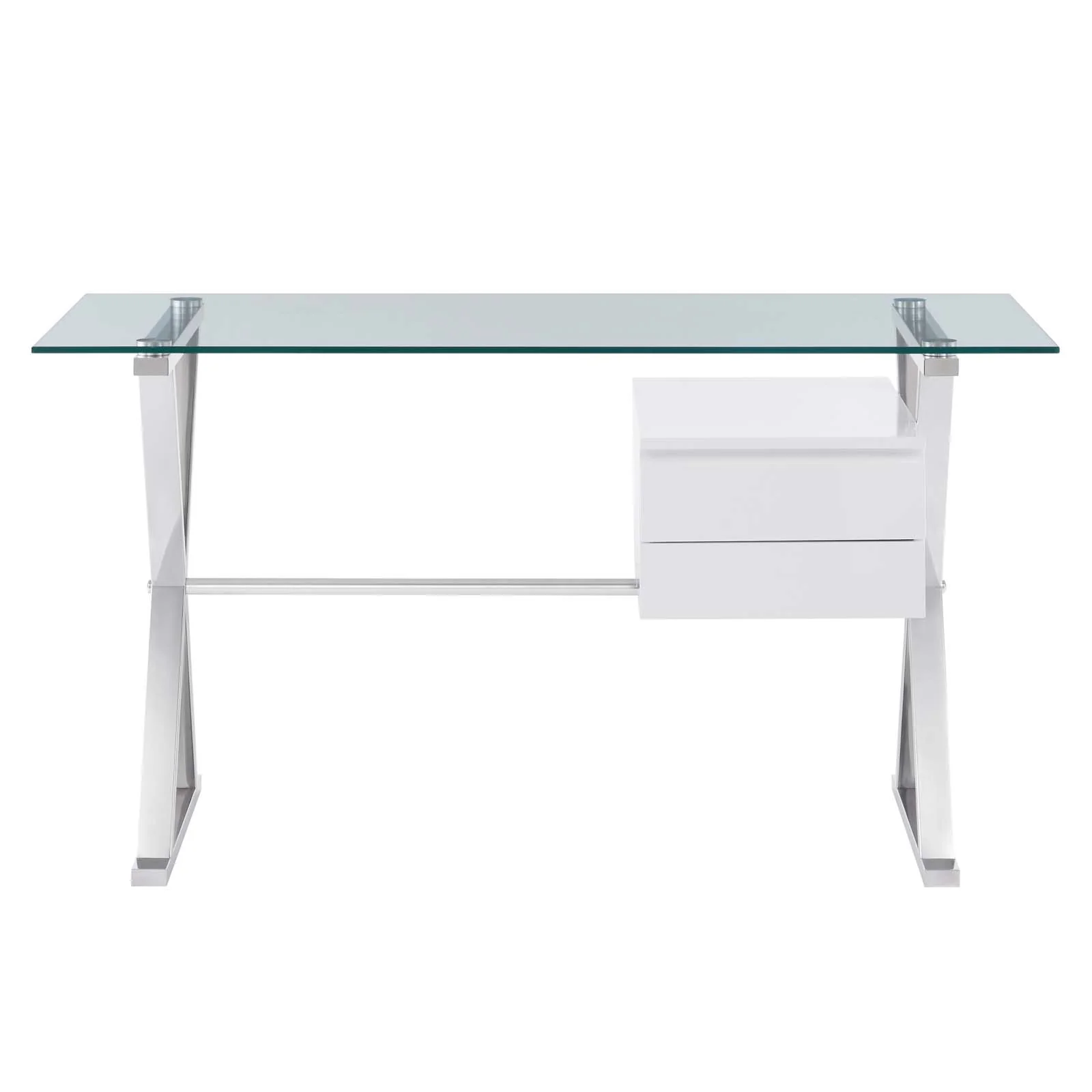 Sector 56" Glass Top Glass Office Desk By Modway - EEI-6225 - Image 5