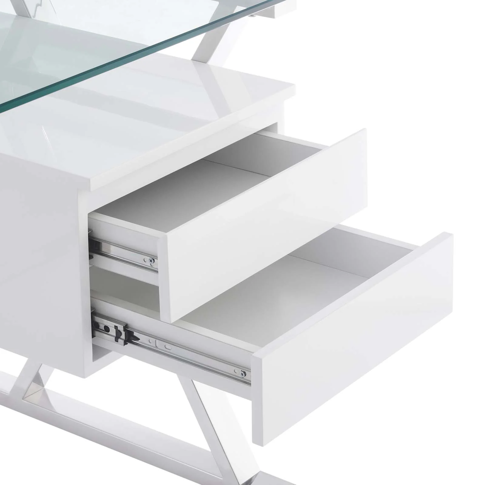 Sector 56" Glass Top Glass Office Desk By Modway - EEI-6225 - Image 6